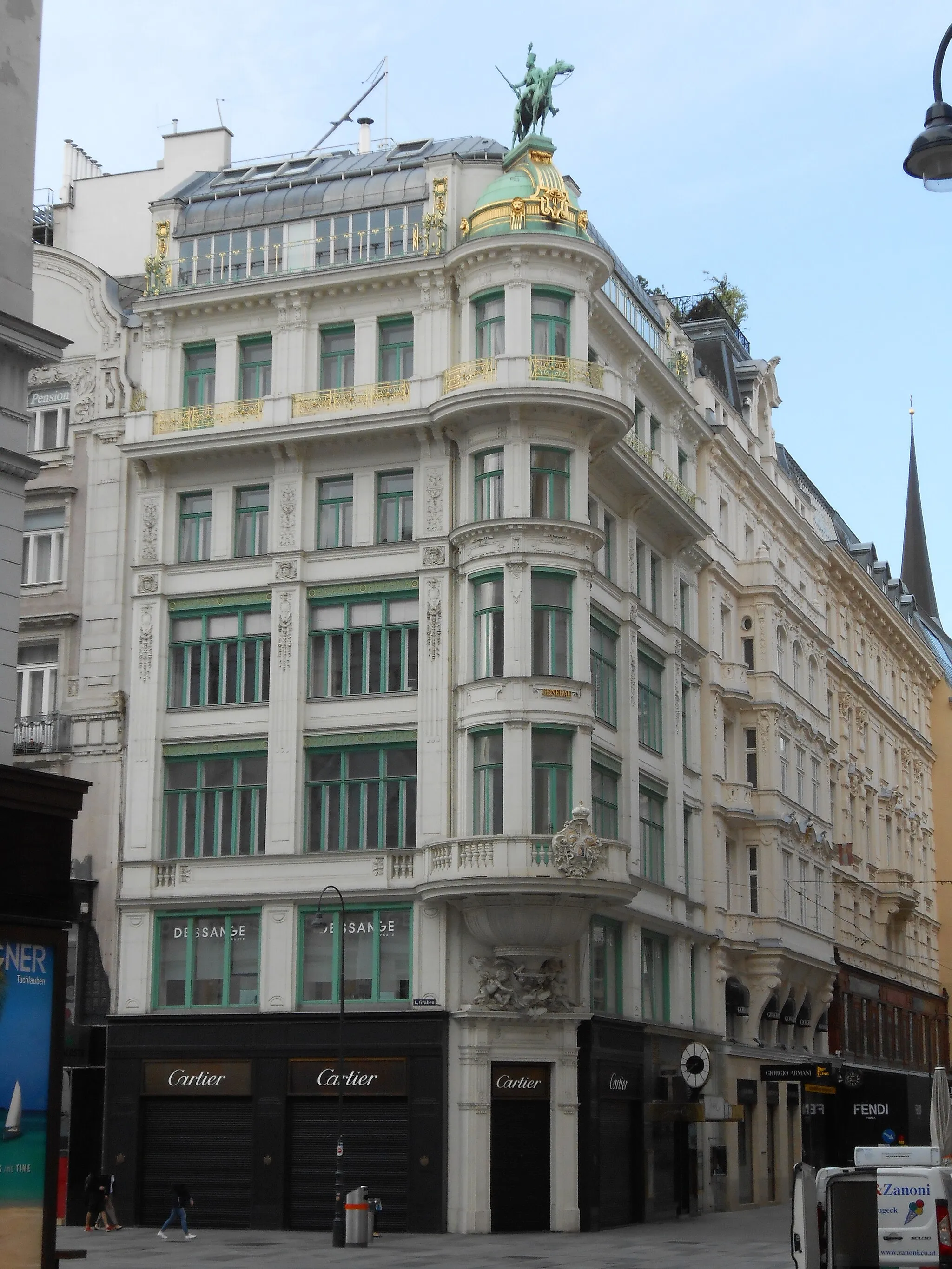 Photo showing: Husarenhaus am Graben 18 oder Kohlmarkt 1 in Wien
