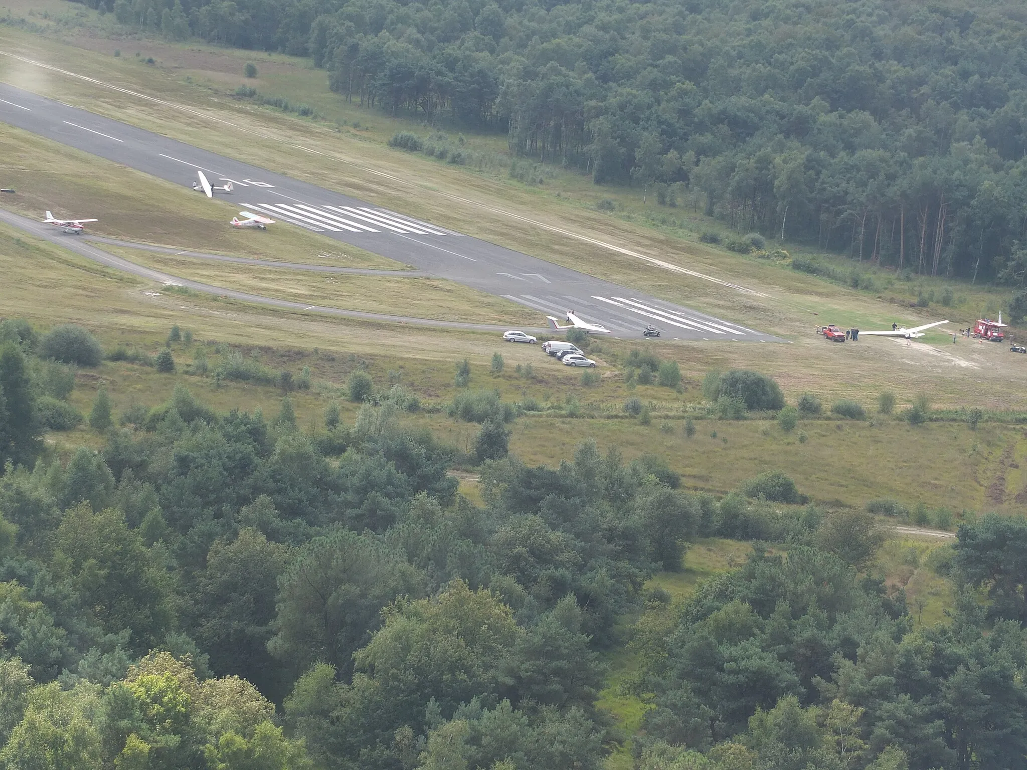 Photo showing: Brasschaat Airfield (EBBT) as seen from a glider.