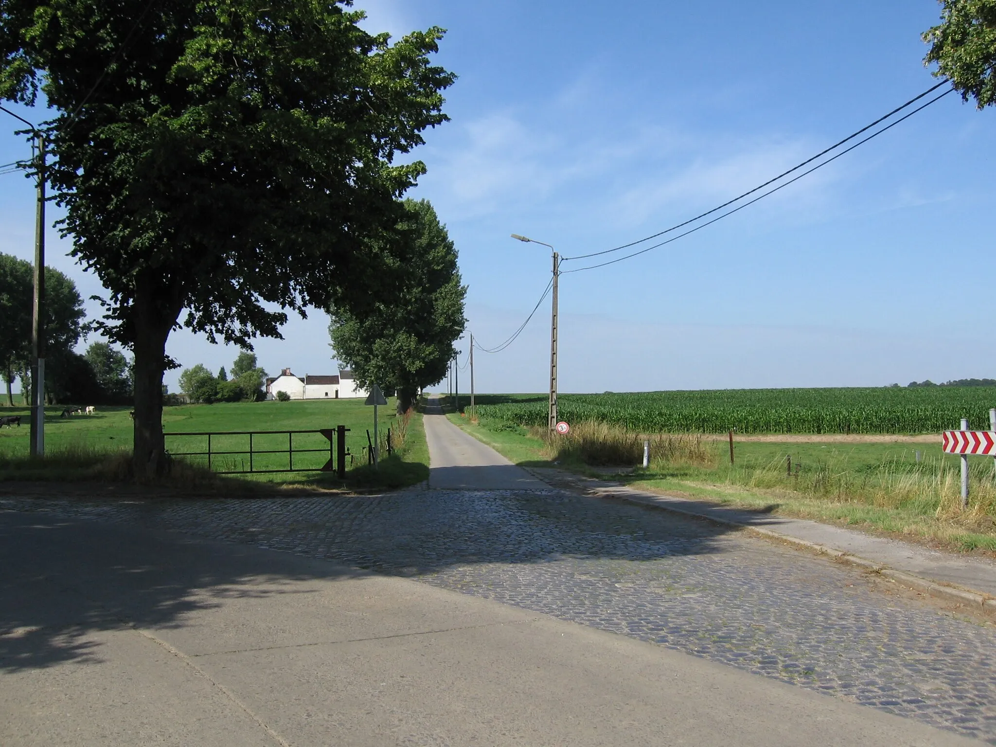 Photo showing: Section de la chaussée romaine Bavai-Cologne (chaussée Brunehaut) à son passage à Villers-Perwin (commune de Les Bons Villers, Belgique)