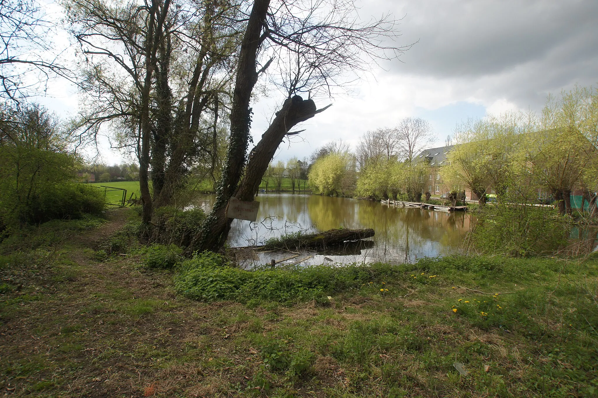 Photo showing: Houtain-le-Val, Belgium: Dijle Spring and pond