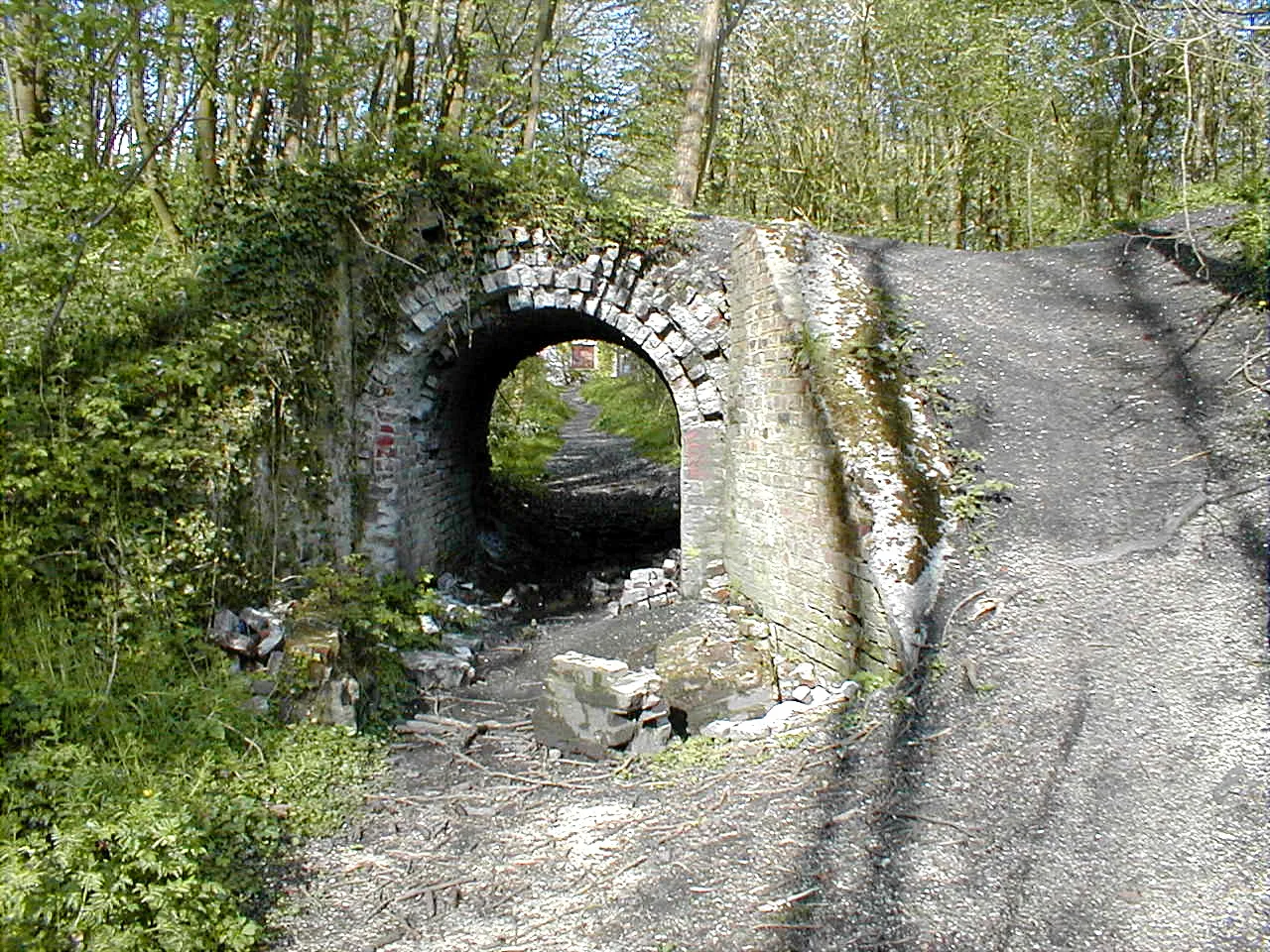 Photo showing: Petit pont dans le Bois de Colfontaine permettant le passage des piétons sous le chemin de fer (le chemin de fer n'existe plus depuis la suppression des mines)