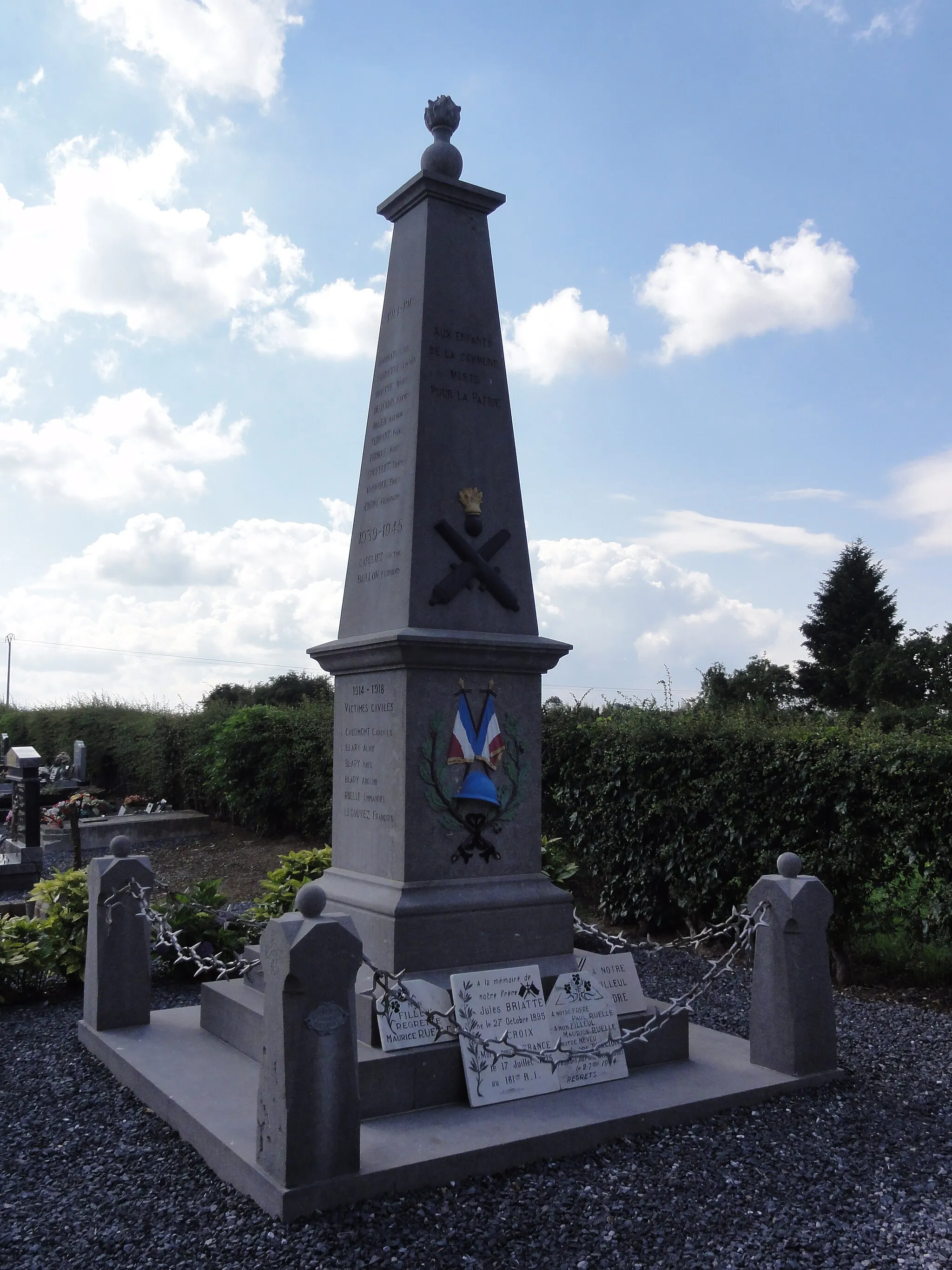 Photo showing: Croix-Caluyau (Nord, Fr) monument aux morts