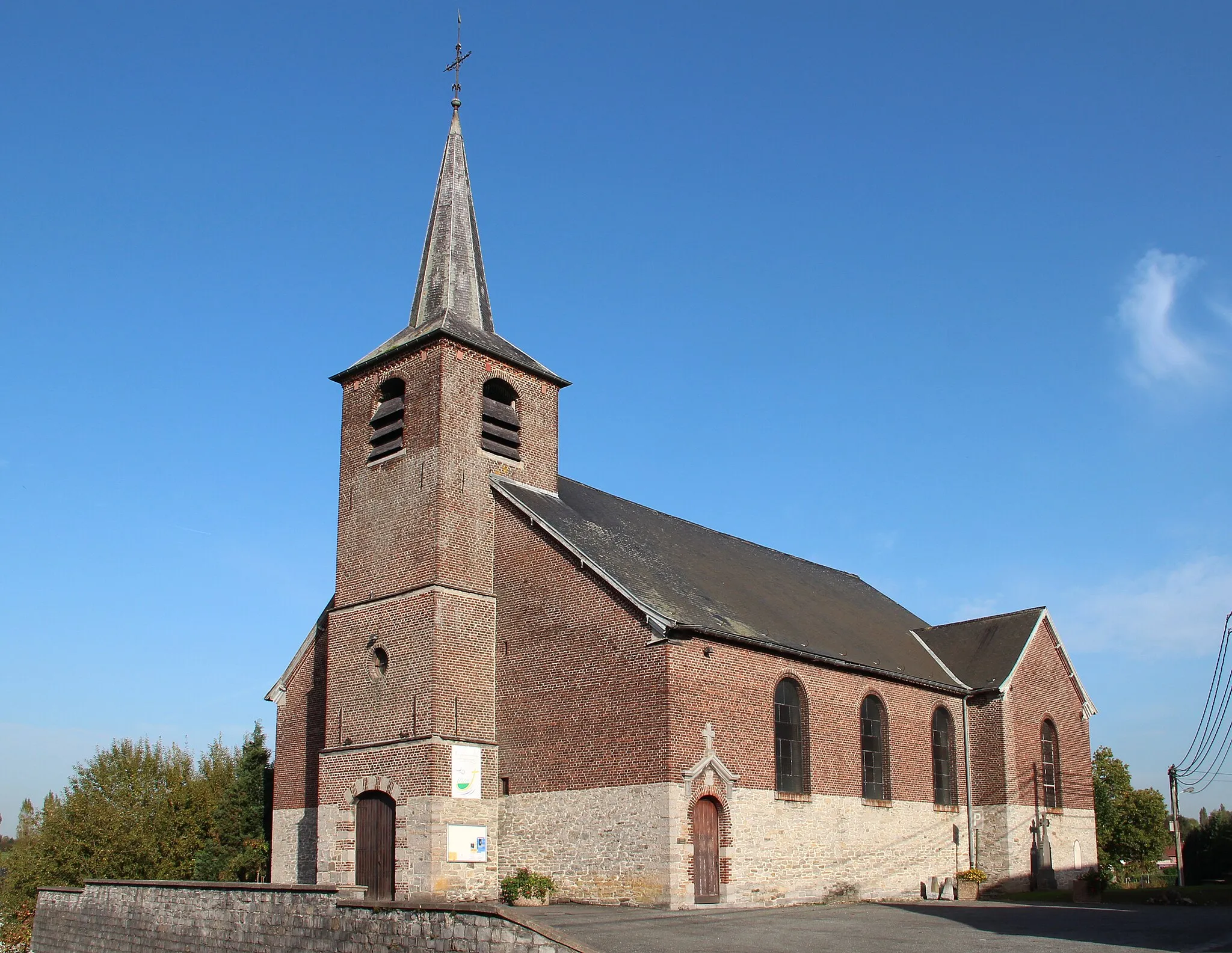 Photo showing: Maubray (Belgium), the Saint Amantius' church (1856).