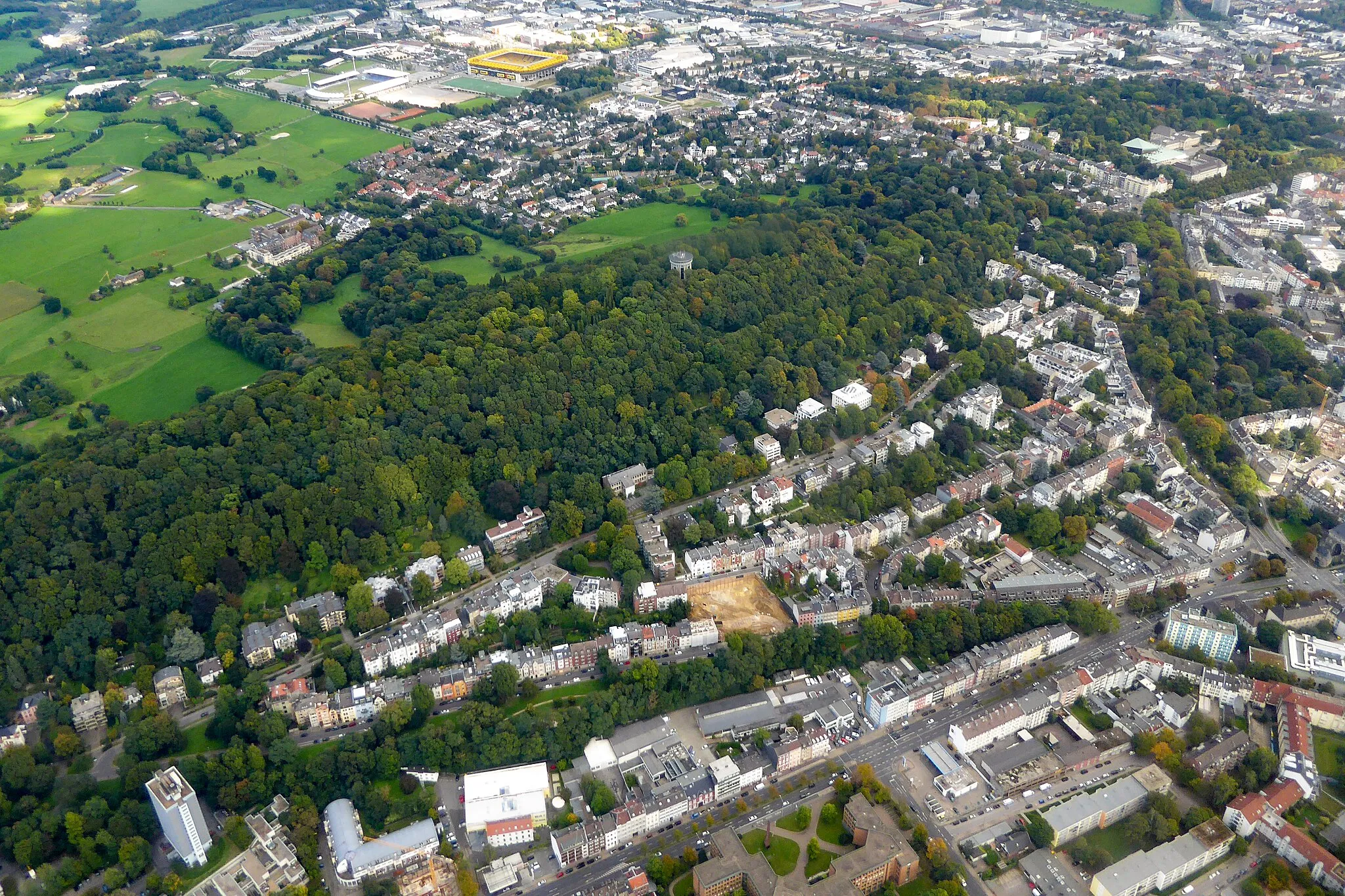 Photo showing: Aerial view of the Lousberg, Aachen, Germany