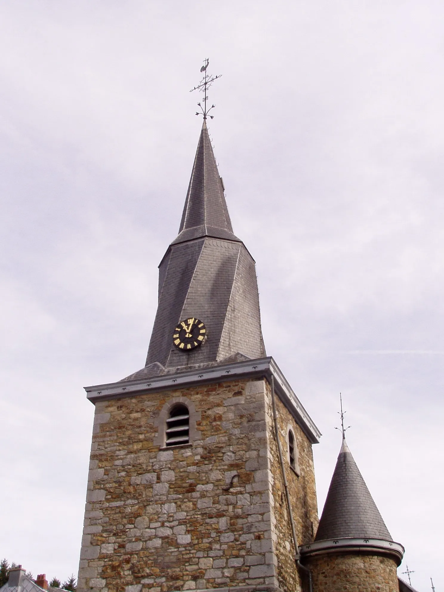 Photo showing: photographie du clocher tors de l'église de Polleur (Belgique) prise par Accrochoc le 1er octobre 2006