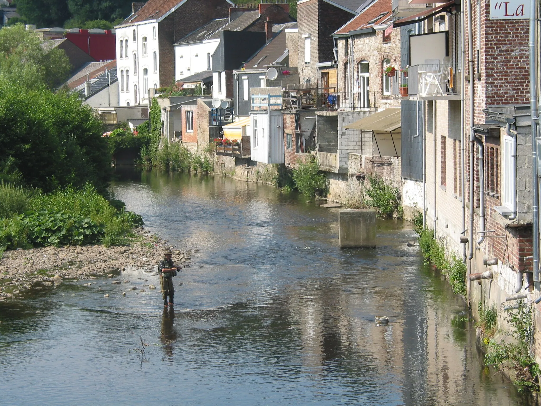 Photo showing: Limbourg (Belgium), the lower part of the city and the Vesdre river.