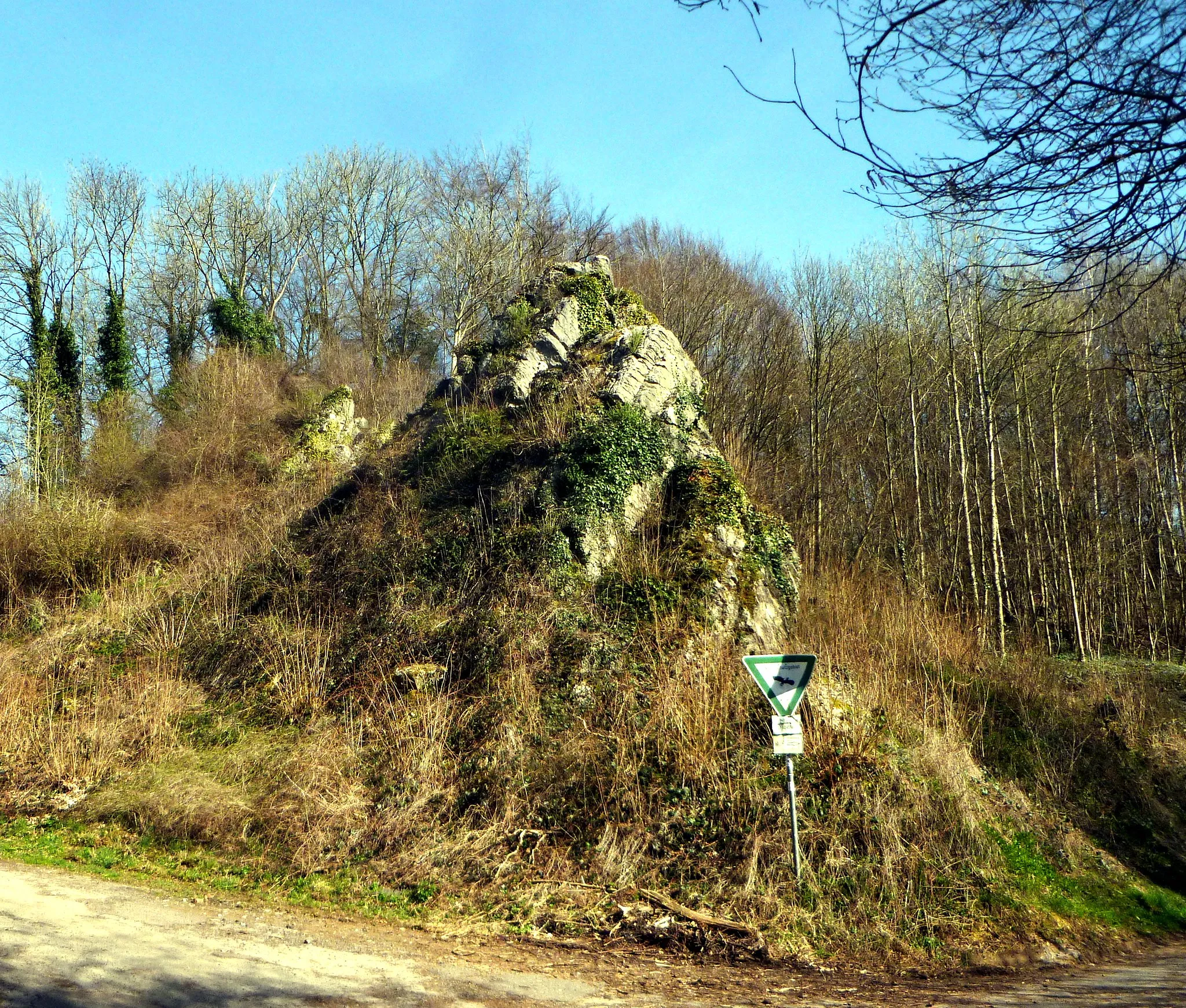 Photo showing: Mönchsfelsen im Naturschutzgebiet Aachen-Walheim-Hahn