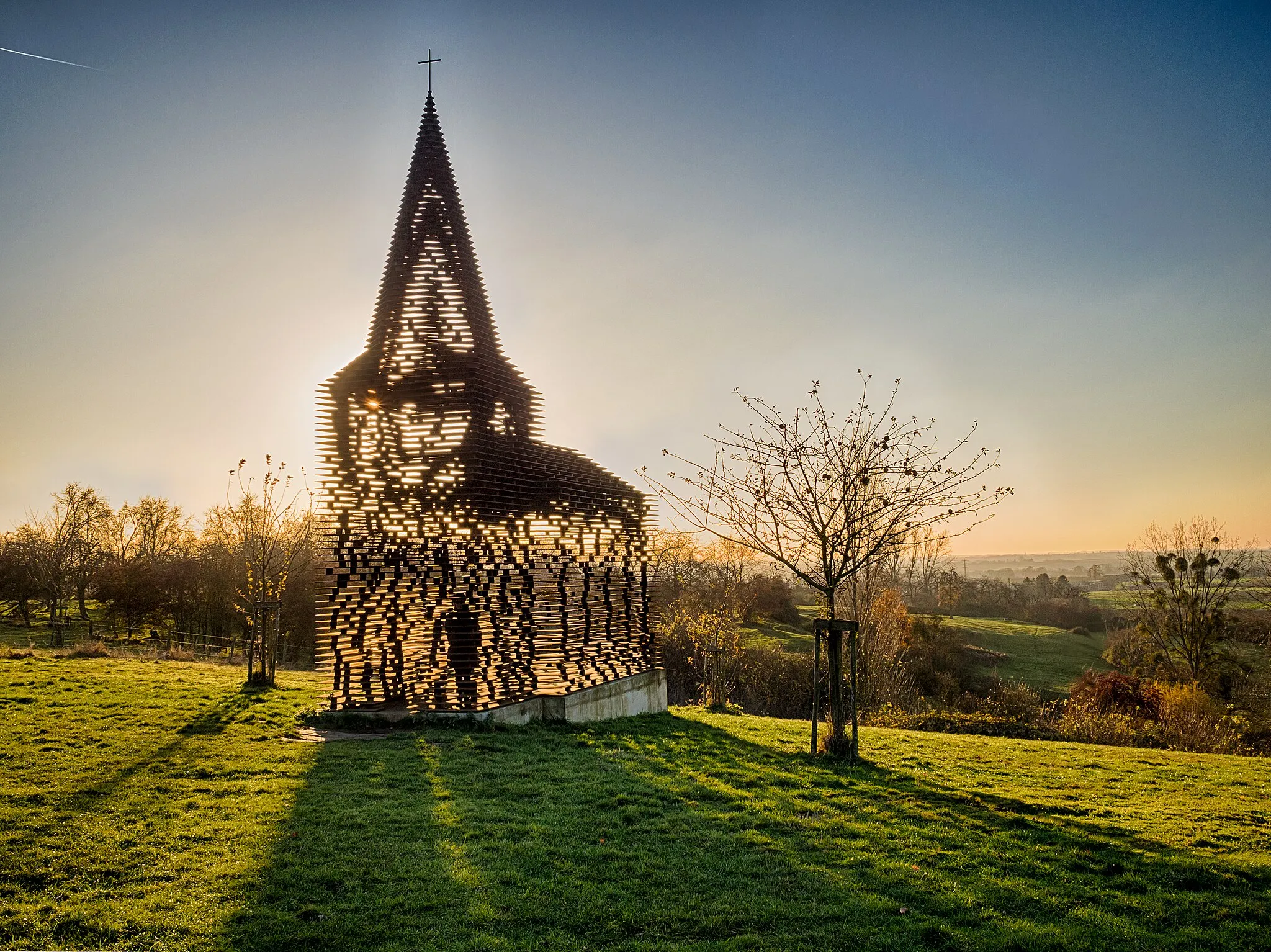 Photo showing: "Reading Between the Lines", a piece of Art, created by architects Gijs and  Van Vaerenbergh near Borgloon.

[Explored, Nov 29, 2016].