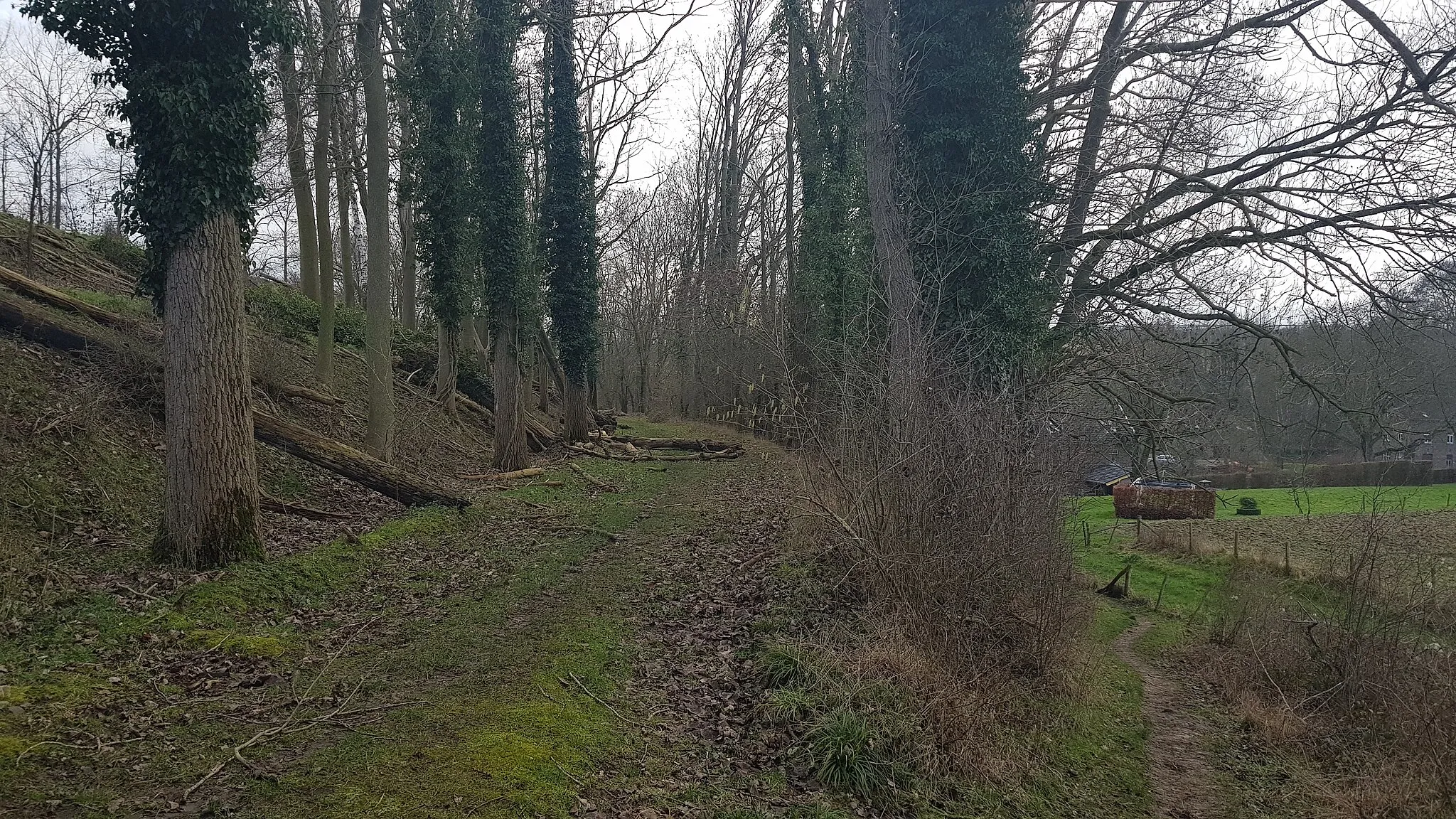 Photo showing: insnijding voor tramlijn Maastricht-Vaals bij De Hut, Zuid-Limburg, Nederland