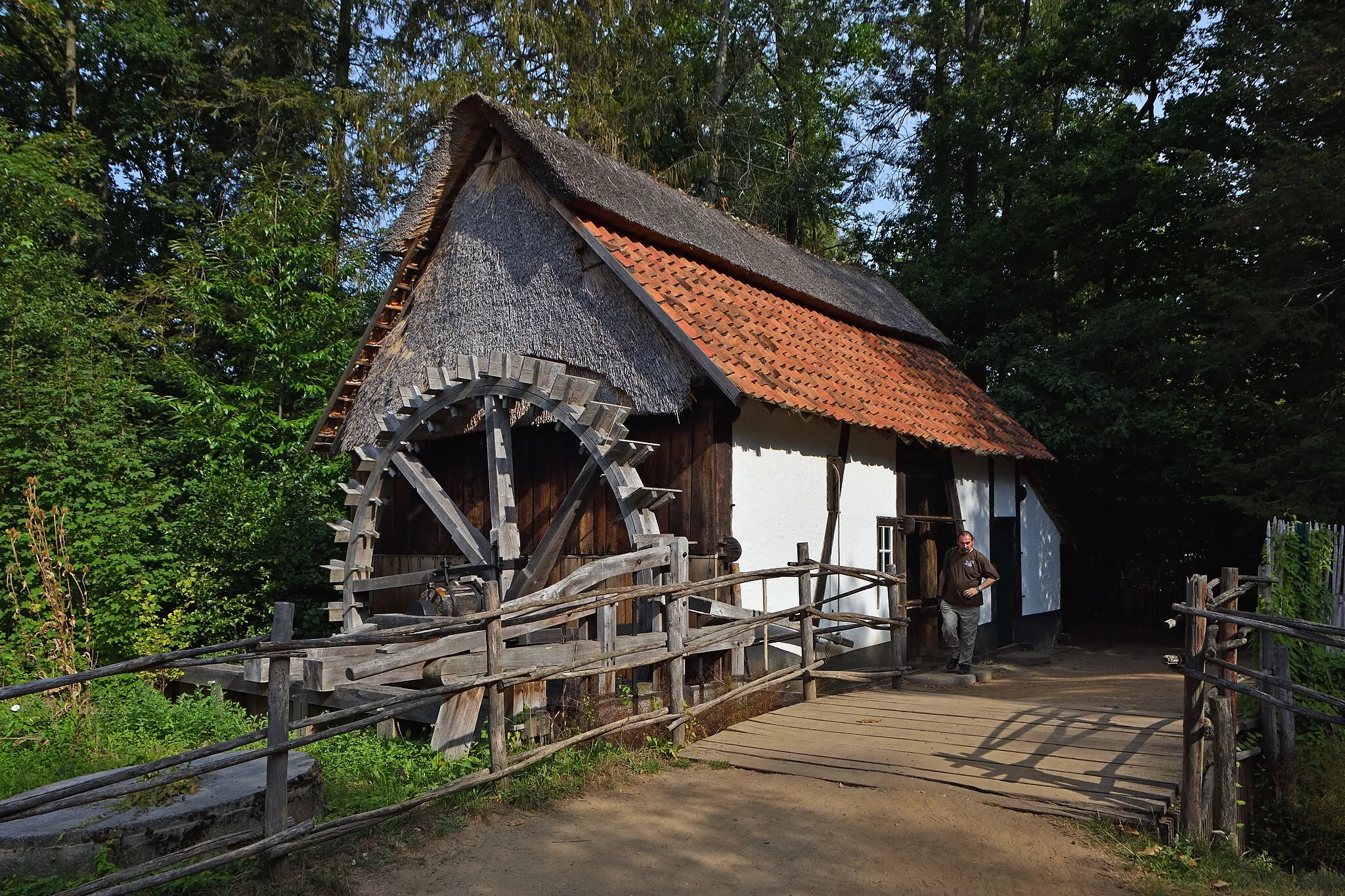 Photo showing: Oil impact mill from Ellikom, Bokrijk open-air museum, Belgium