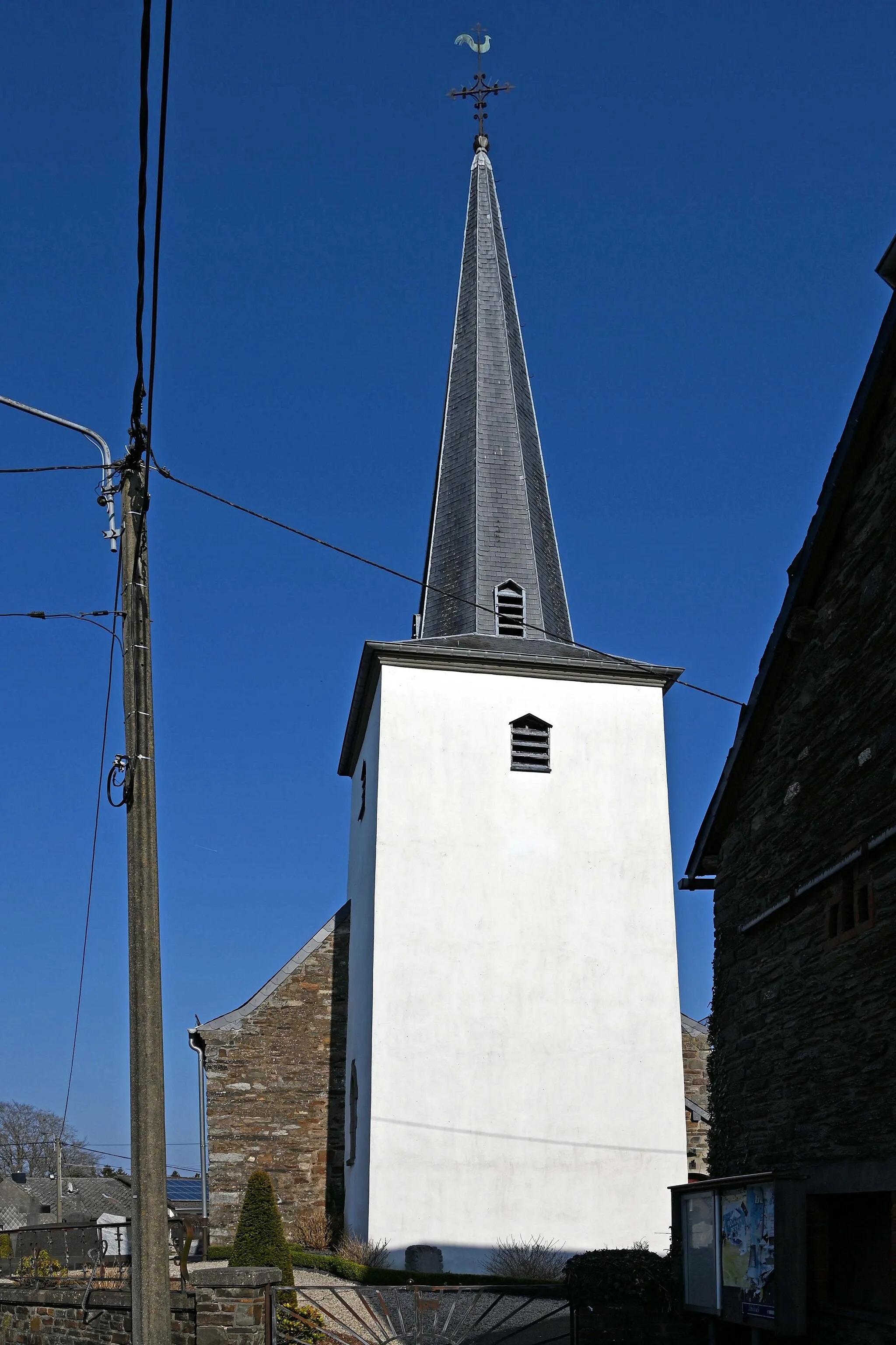 Photo showing: St. Martin (Aldringen), Kirchturm von Westen