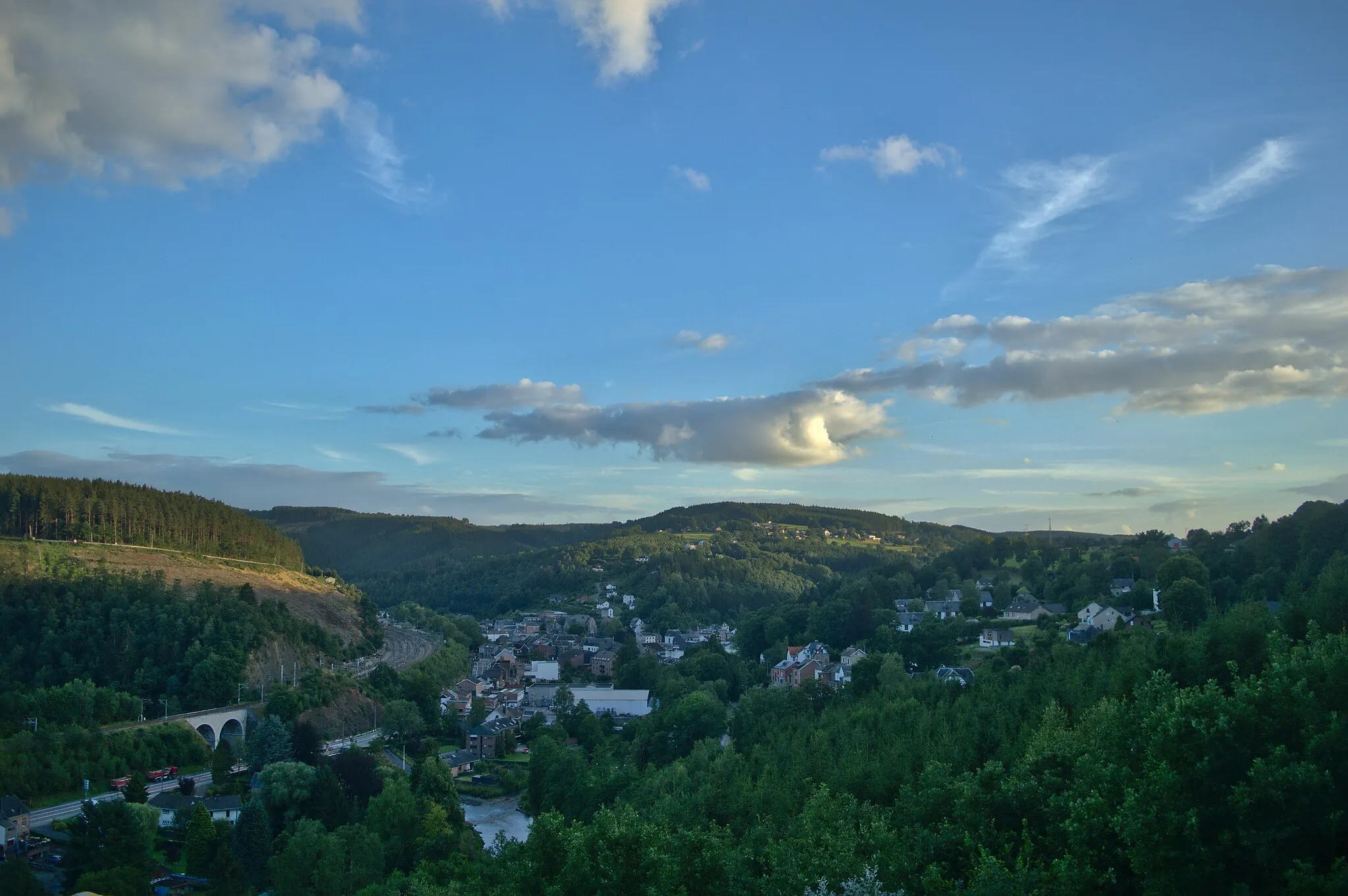 Photo showing: Trois-Ponts from hotel Le Beau Site