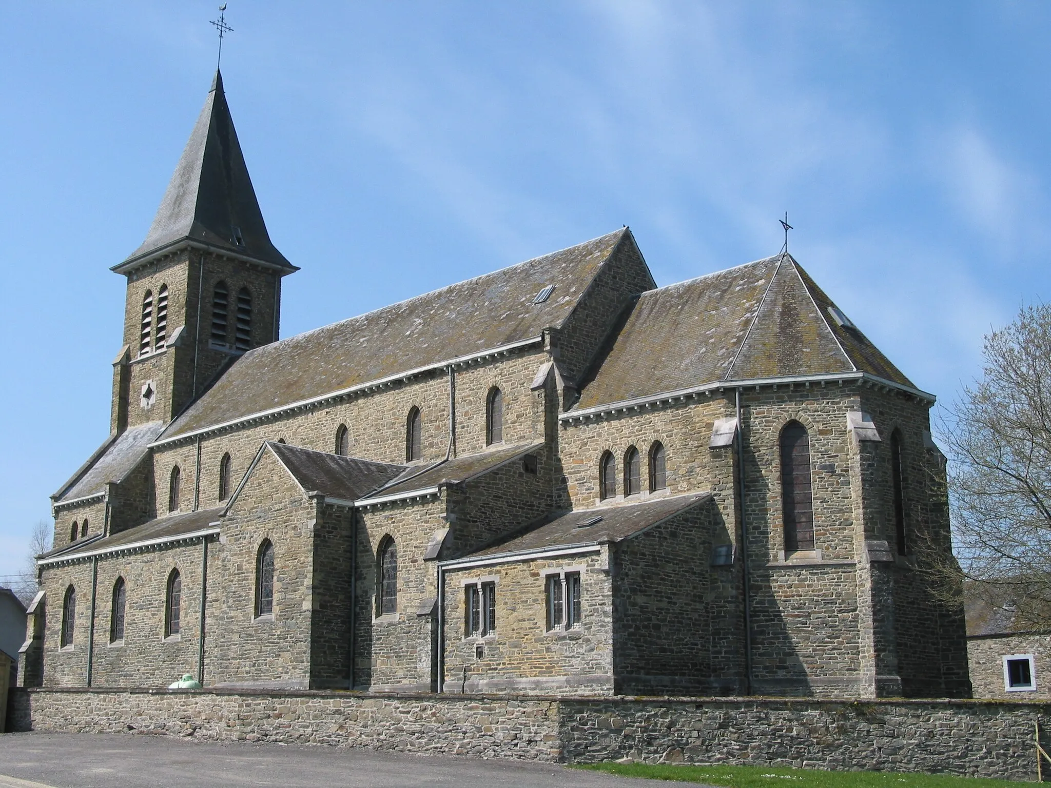 Photo showing: Givroulle (Belgium), the St. Hubert church (1902-1903).