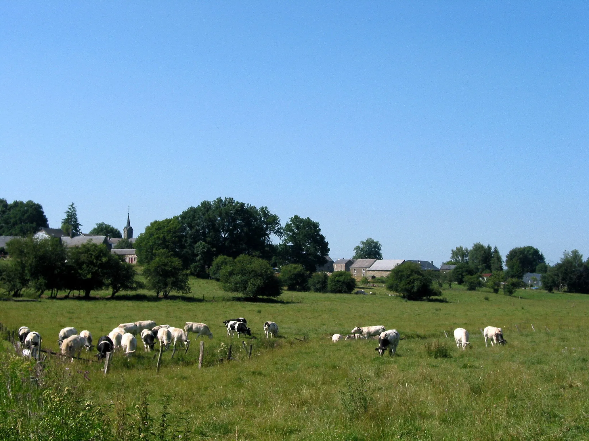 Photo showing: Magerotte (Belgium),  the village and its fields.