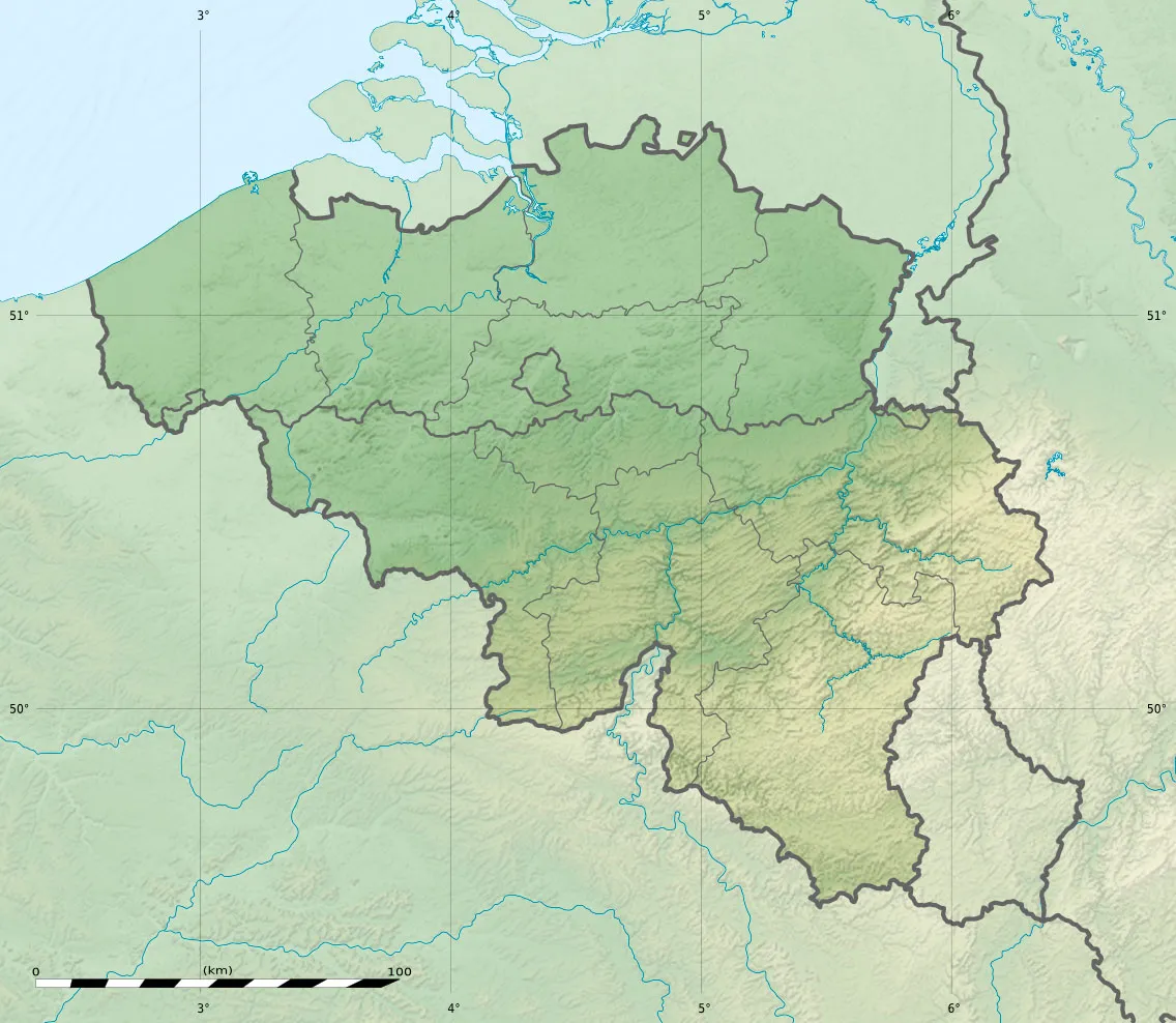 Photo showing: Physical location map of Belgium, for geo-location purposes.