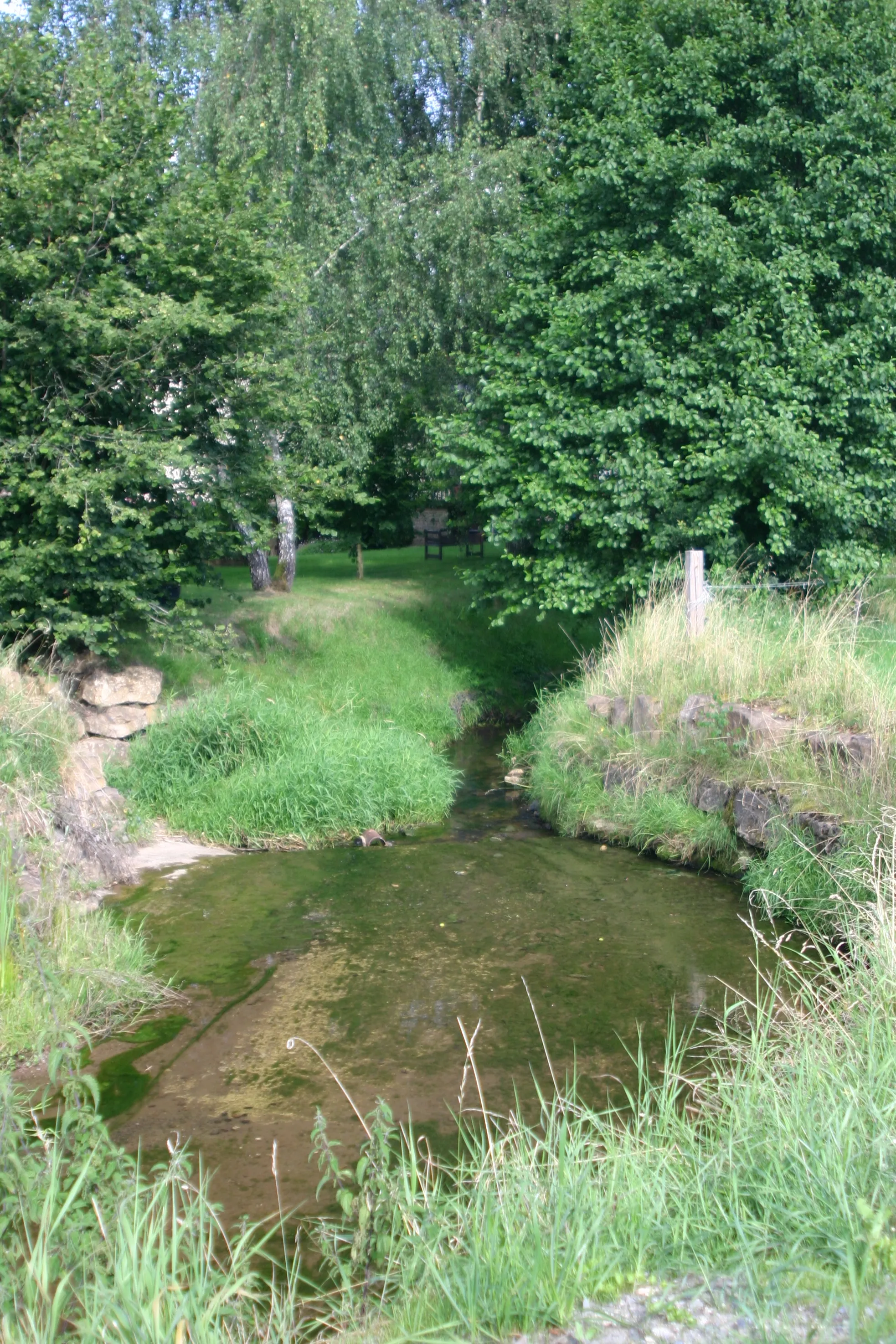 Photo showing: D'Dreibach direkt no dem Zesummefloss vum Ruisseau de Schockeville, Foulterflass, a Ruisseau de Post, zu Post (Belsch).