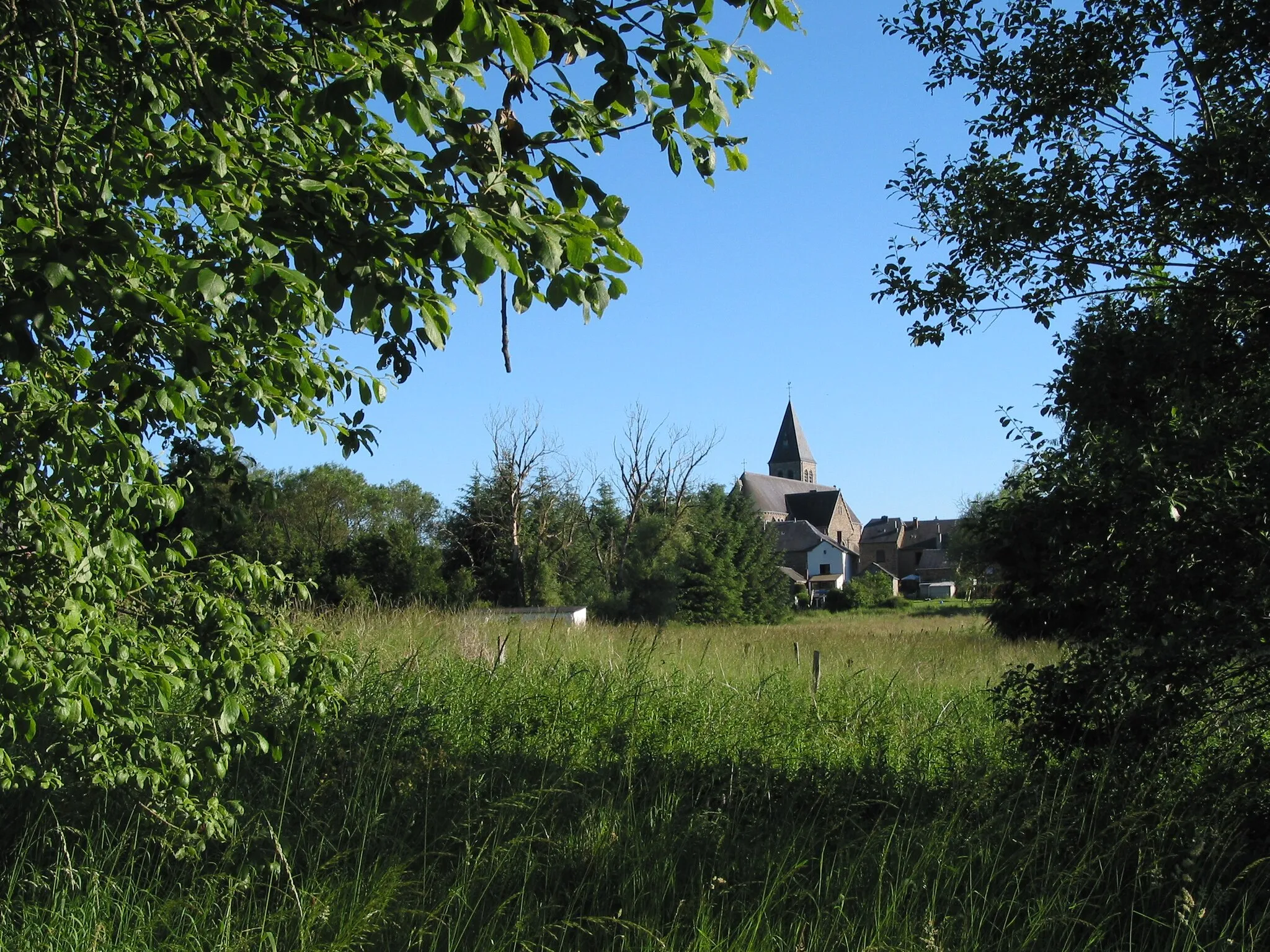 Photo showing: Herbeumont (Belgium), the village in de springtime.