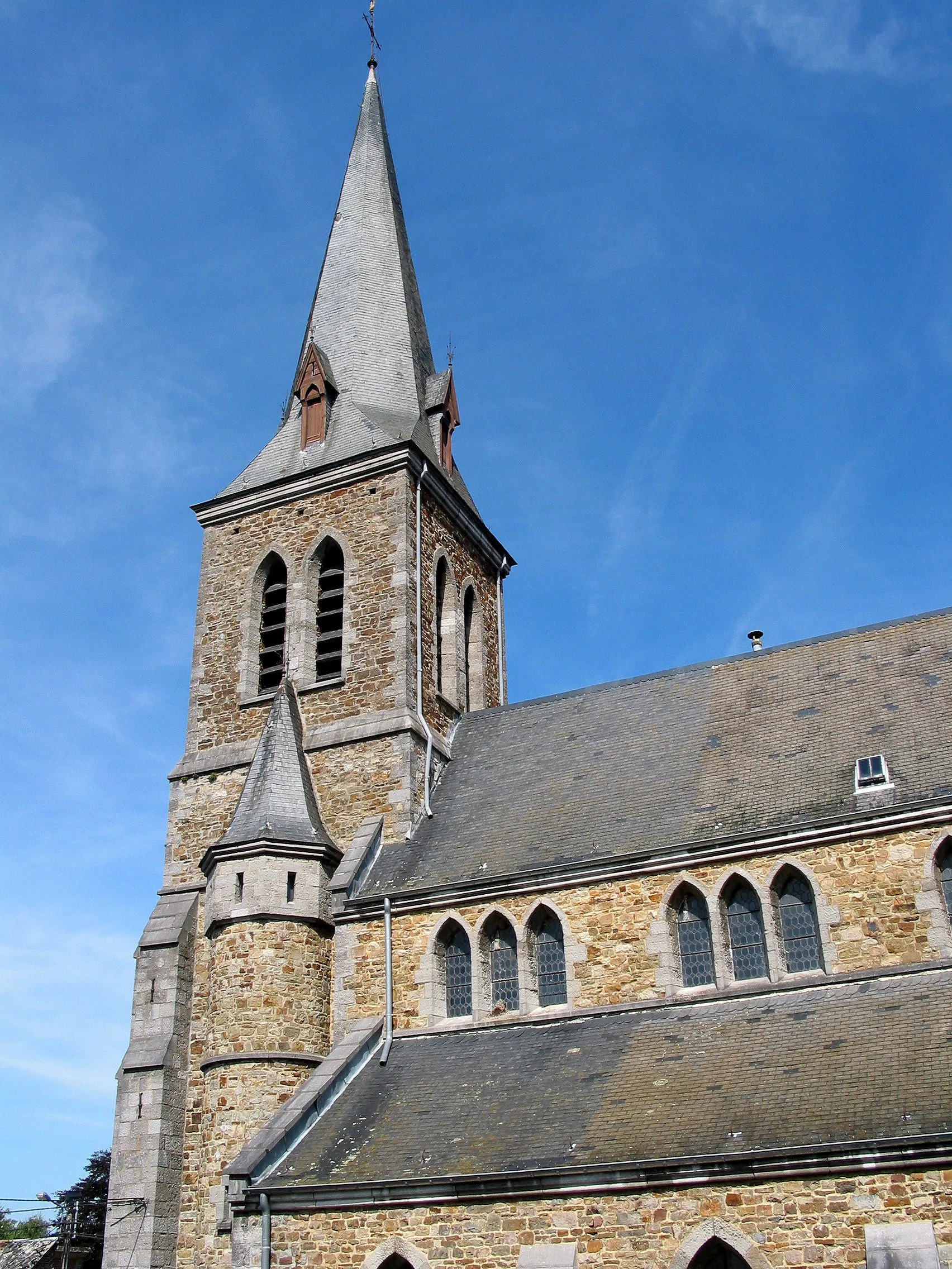 Photo showing: Awenne (Belgium), the Saint Martin’s church (1882).