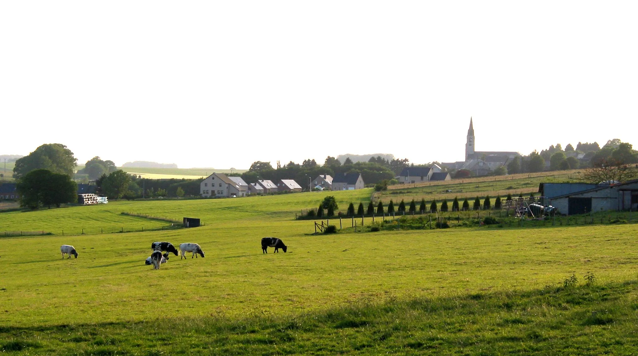 Photo showing: Boussu-lez-Walcourt (Belgium), the village seen from the chausée du Beaumont.