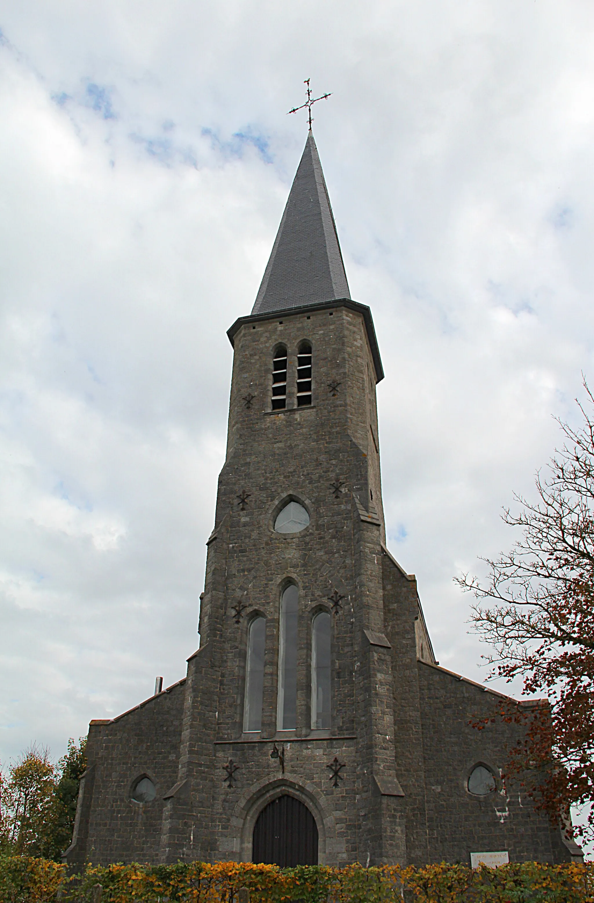 Photo showing: Pessoux (Belgium), the Saint Martin's church (1888).