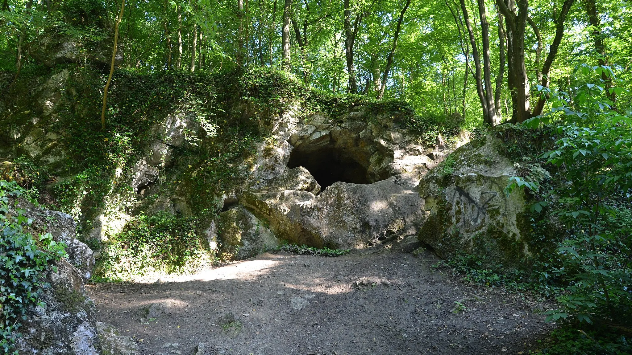 Photo showing: Loverval (Gerpinnes-Belgique) - Grotte ou trou des Sarrasins dans le Vallon du Ruisseau des Haies.