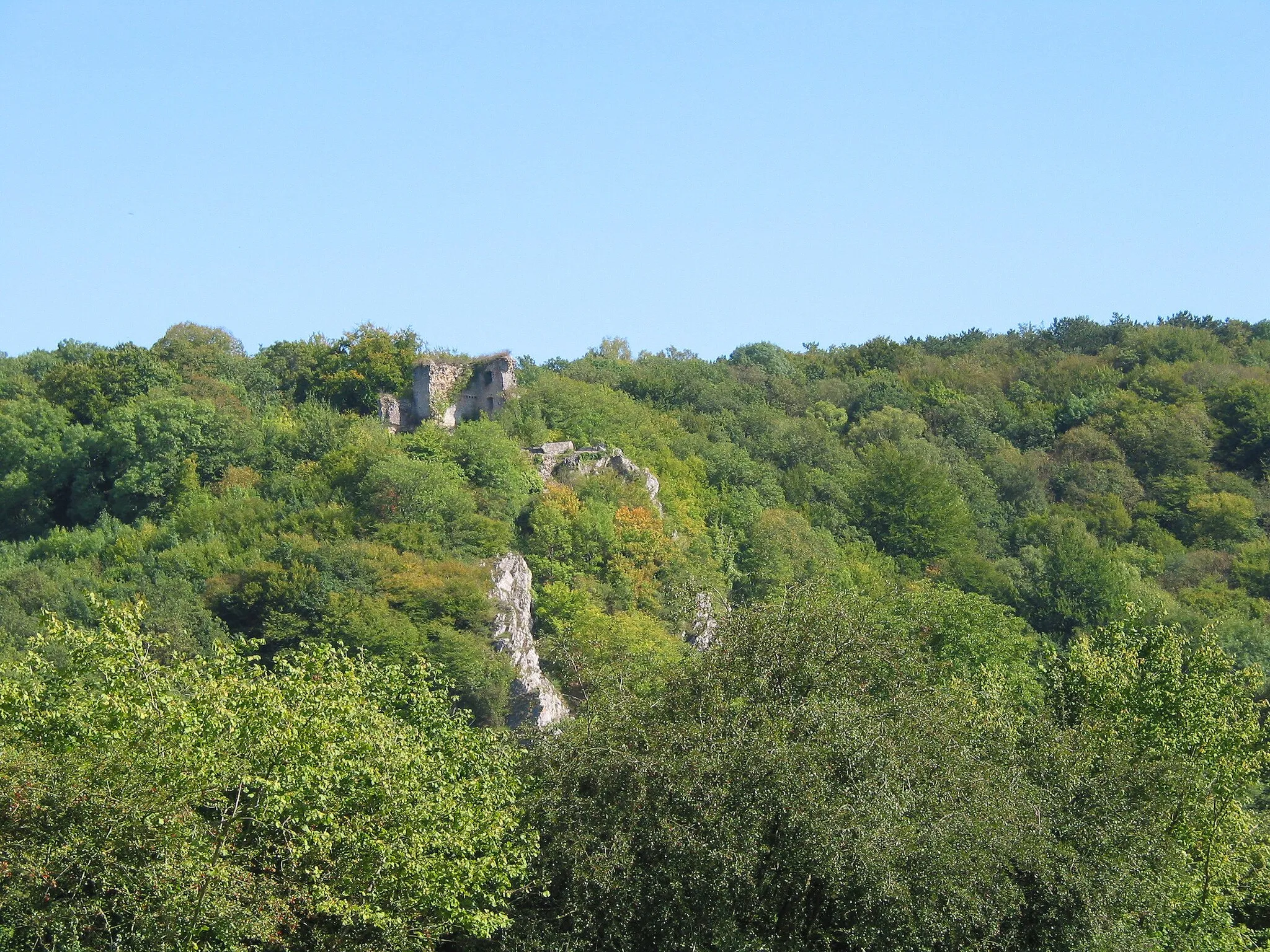 Photo showing: Dourbes (Belgium),  "Hauteroche" fortified castle ruins (first mention at the begin of the XVth century and dismantled after the last siege of 1554).