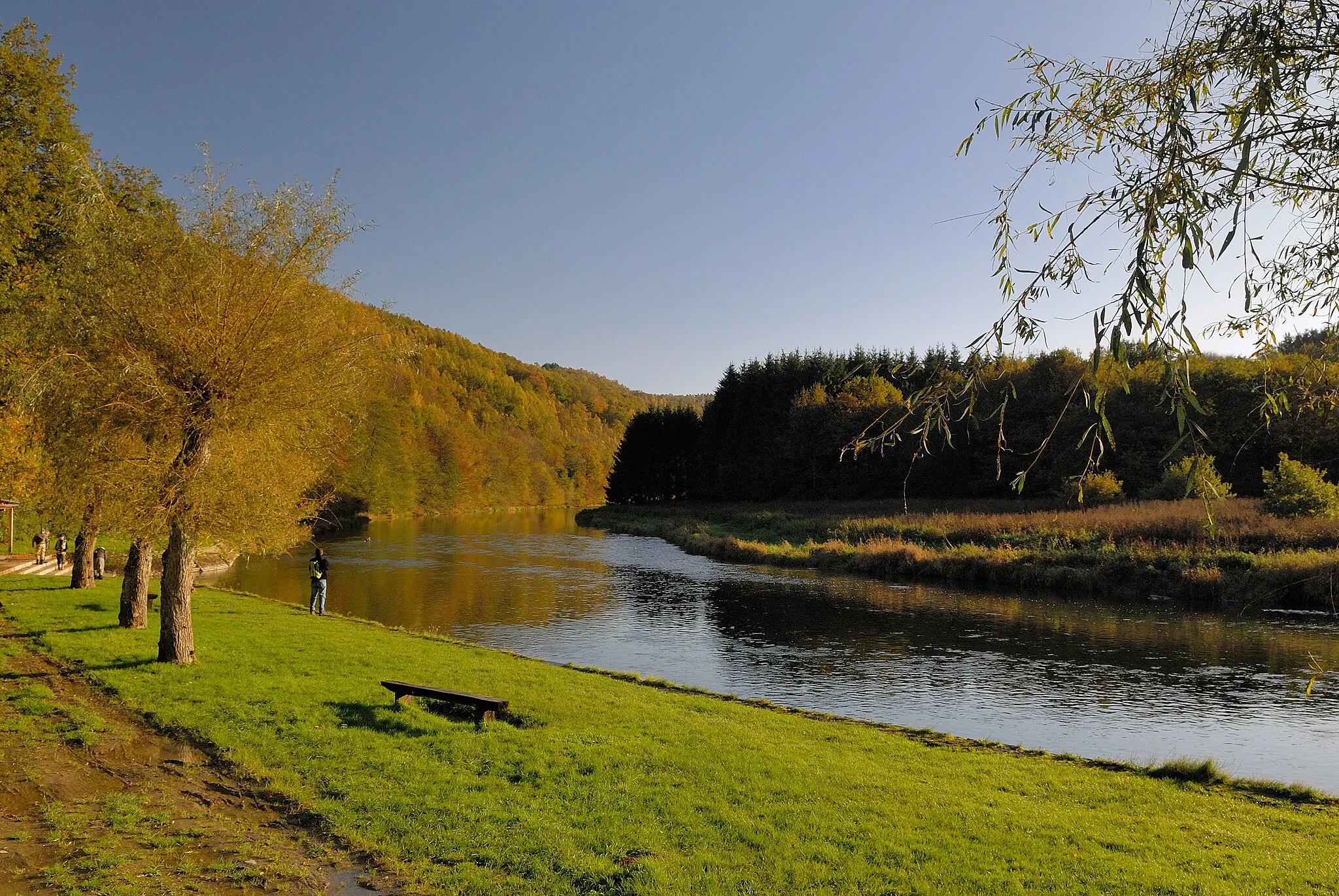 Photo showing: La Semois passant à Vresse-sur-Semois un jour d'automne.