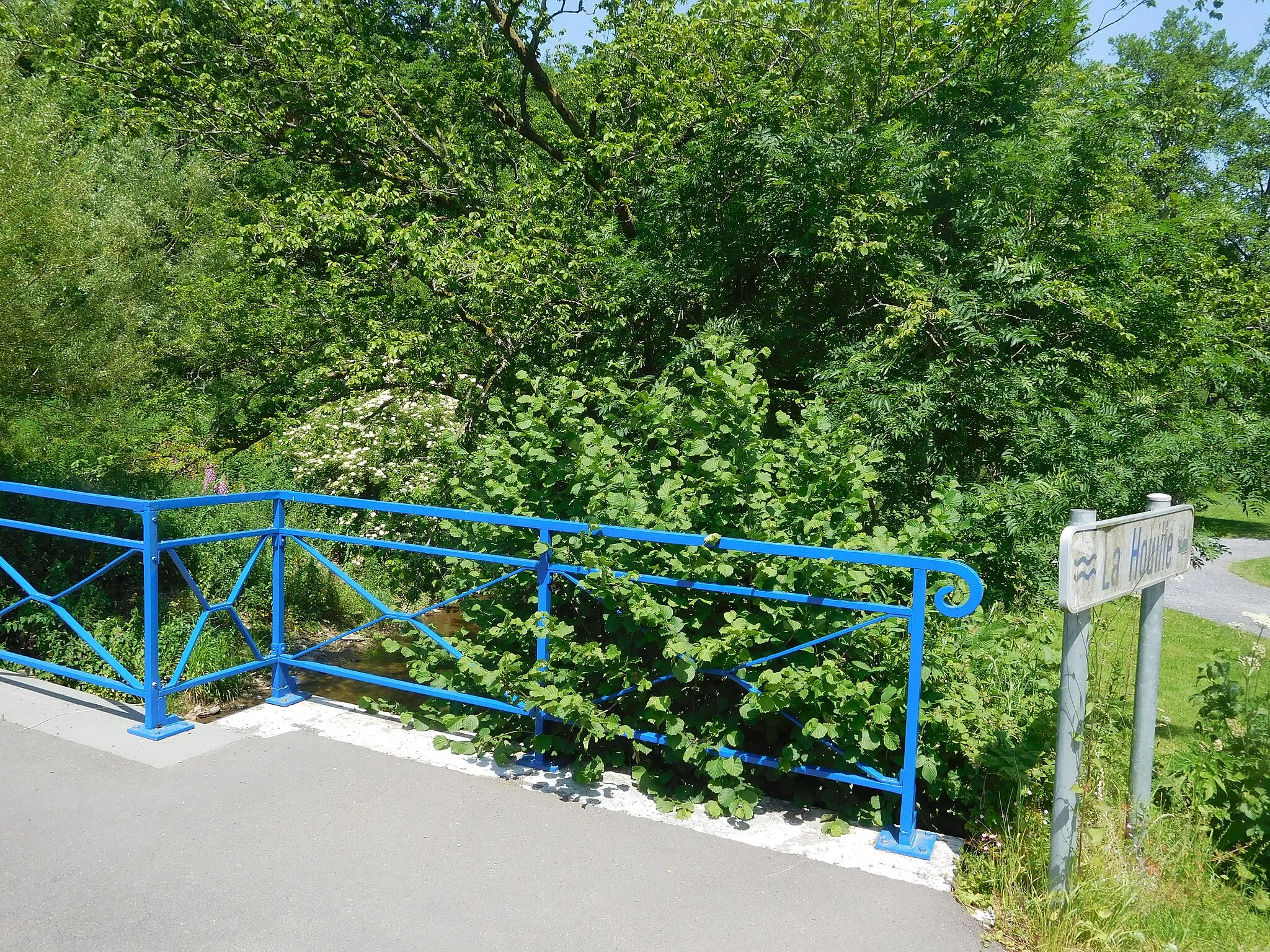 Photo showing: La Houille est une rivière, affluent de la Meuse, quipasse entre Sart-Cutinne et Patignies, en Belgique. Ici, au lieu-dit 'moulin de la Galette'.