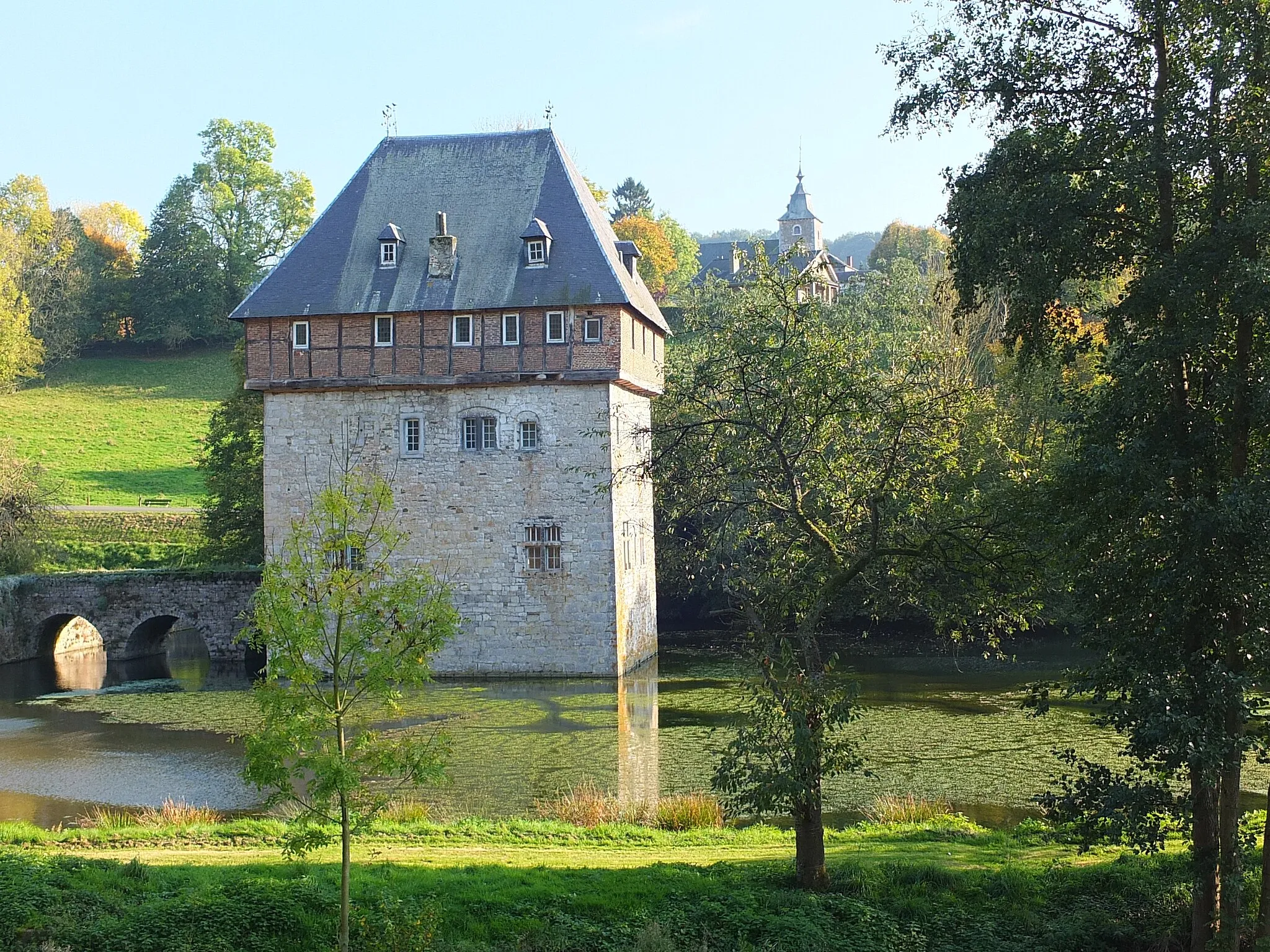 Photo showing: Crupet Castle, the donjon Carondelet.