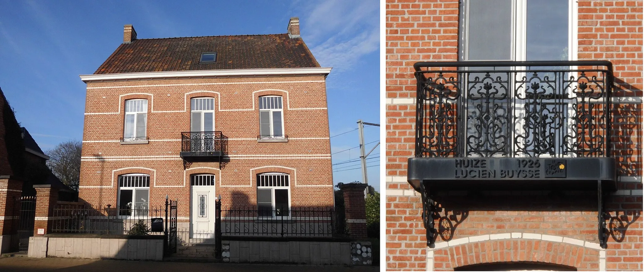 Photo showing: Voormalige woning van Lucien Buyse - Dentergemstraat - Wontergem - Deinze - Oost-Vlaanderen - België