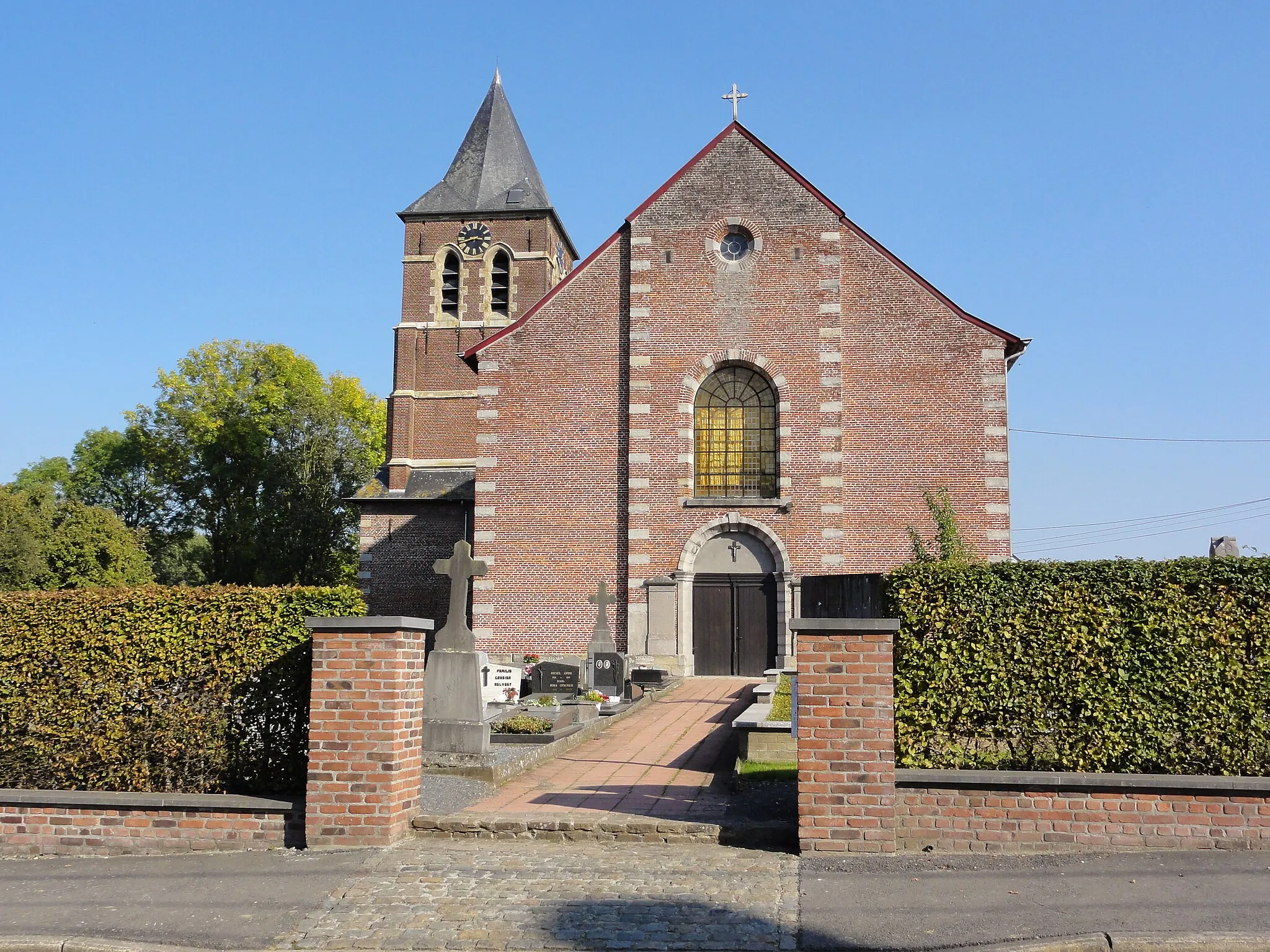 Photo showing: Sint-Eligiuskerk (Church of Saint Eligius) in Maarke. Maarke, Maarke-Kerkem, Maarkedal, East Flanders, Belgium