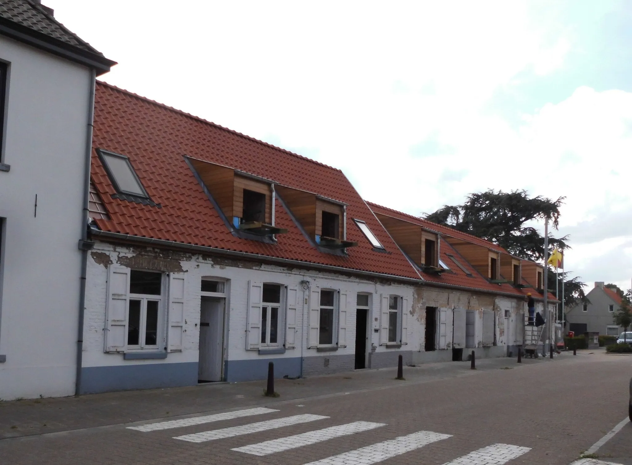 Photo showing: Arbeiderswoningen  - Lattenklieversstraat - Sint-Joris-ten-Distel - Beernem - West-Vlaanderen - België