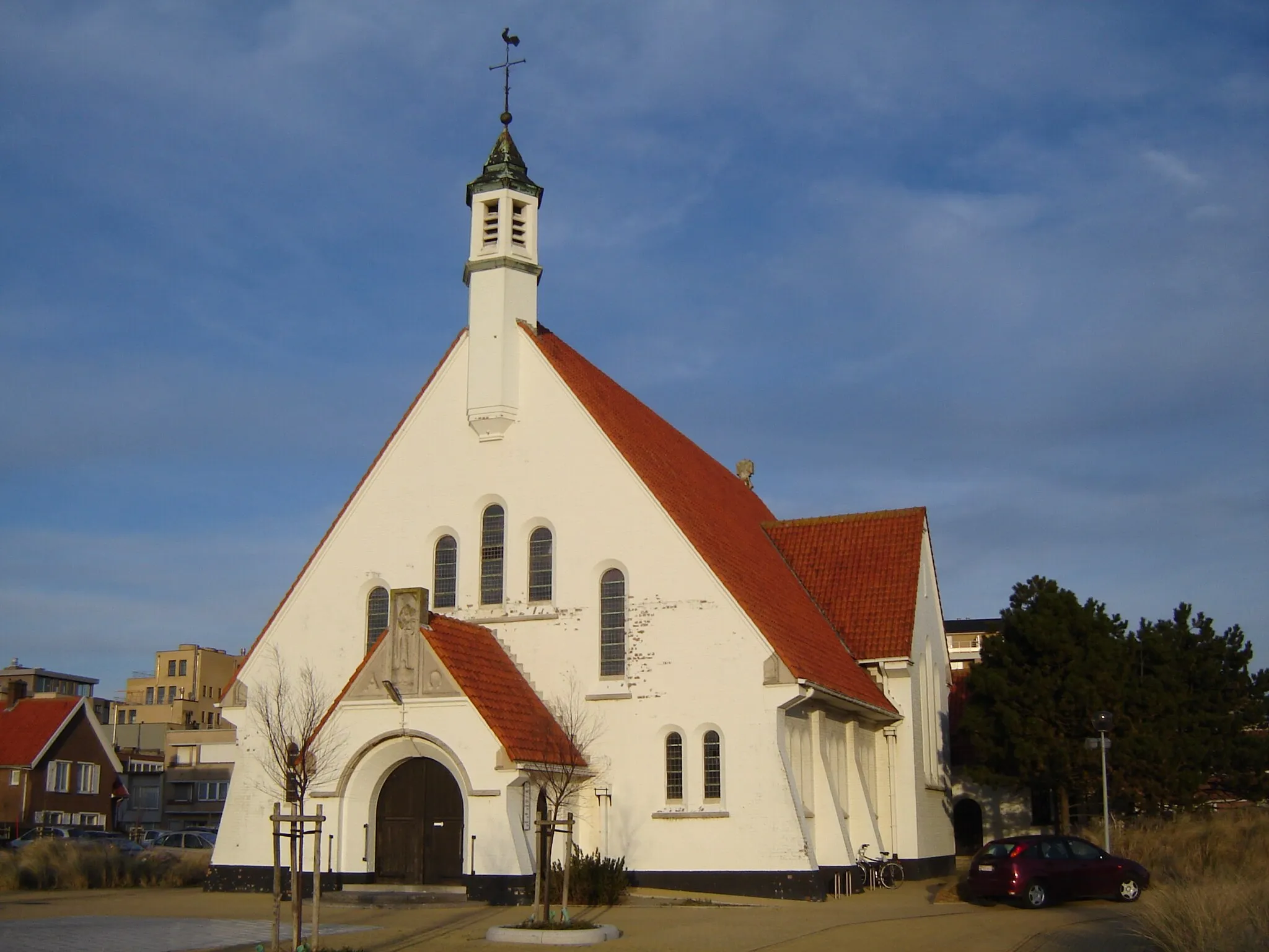 Photo showing: Stella Maris Church in Zeebrugge-Bad. Zeebrugge, Brugge, West Flanders, Belgium.