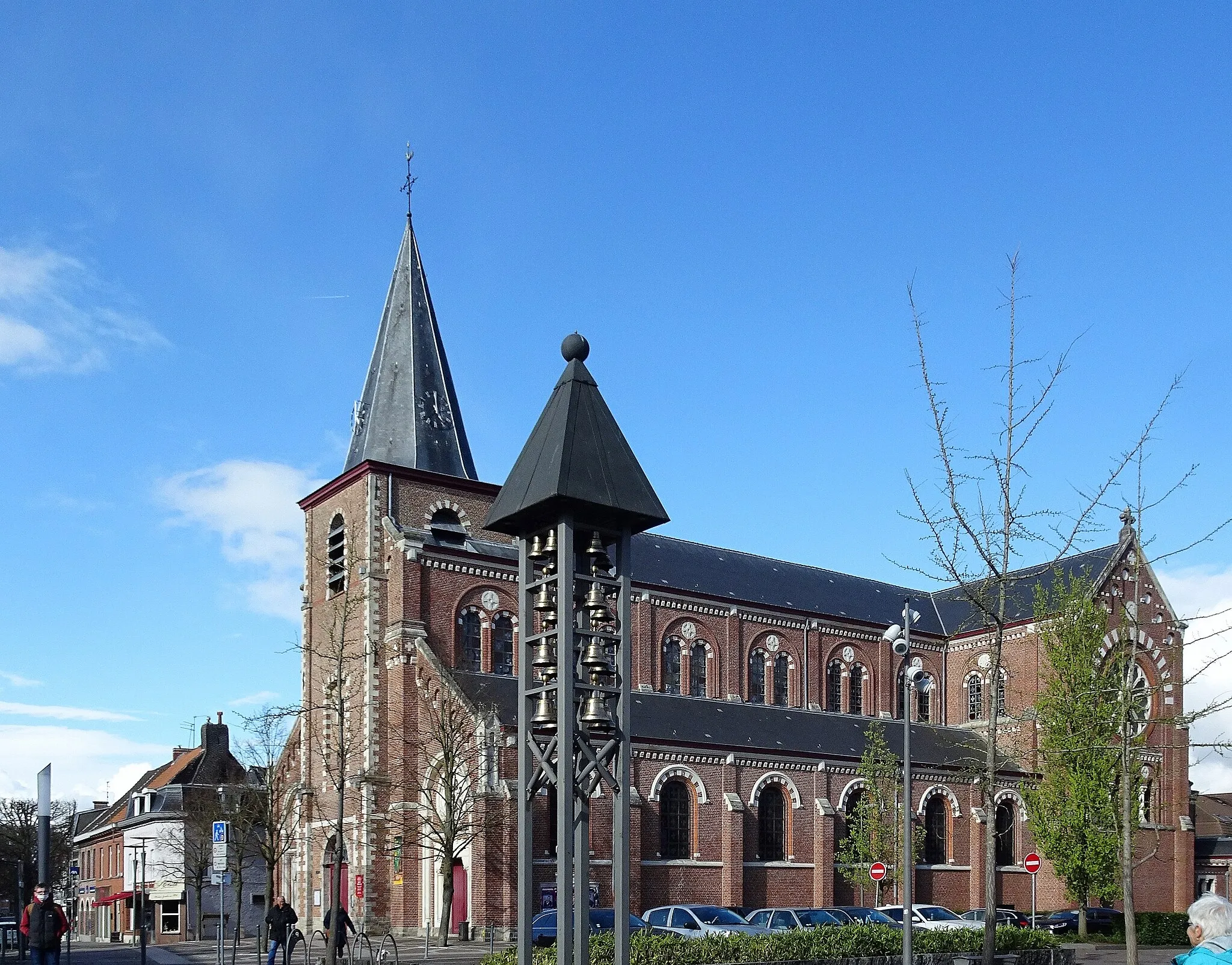 Photo showing: Église Saint-Piat et le carillon de Roncq, Nord, région Hauts-de-France