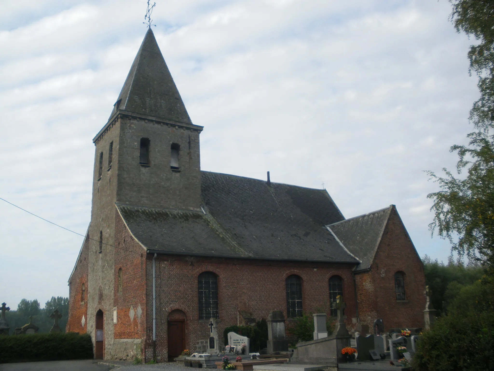 Photo showing: Vue de l'église Saint-Laurent d'Aix, dans le département du Nord.