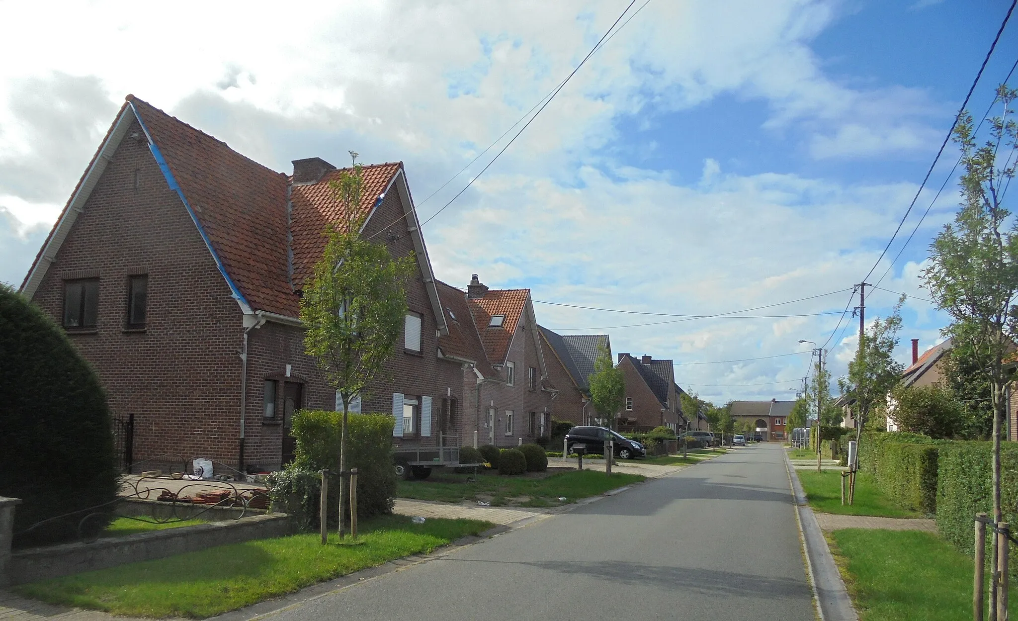 Photo showing: Sociale woningen - meestal tweewoonsten - Kasteelstraat - Melsen - Merelbeke - Oost-Vlaanderen - België