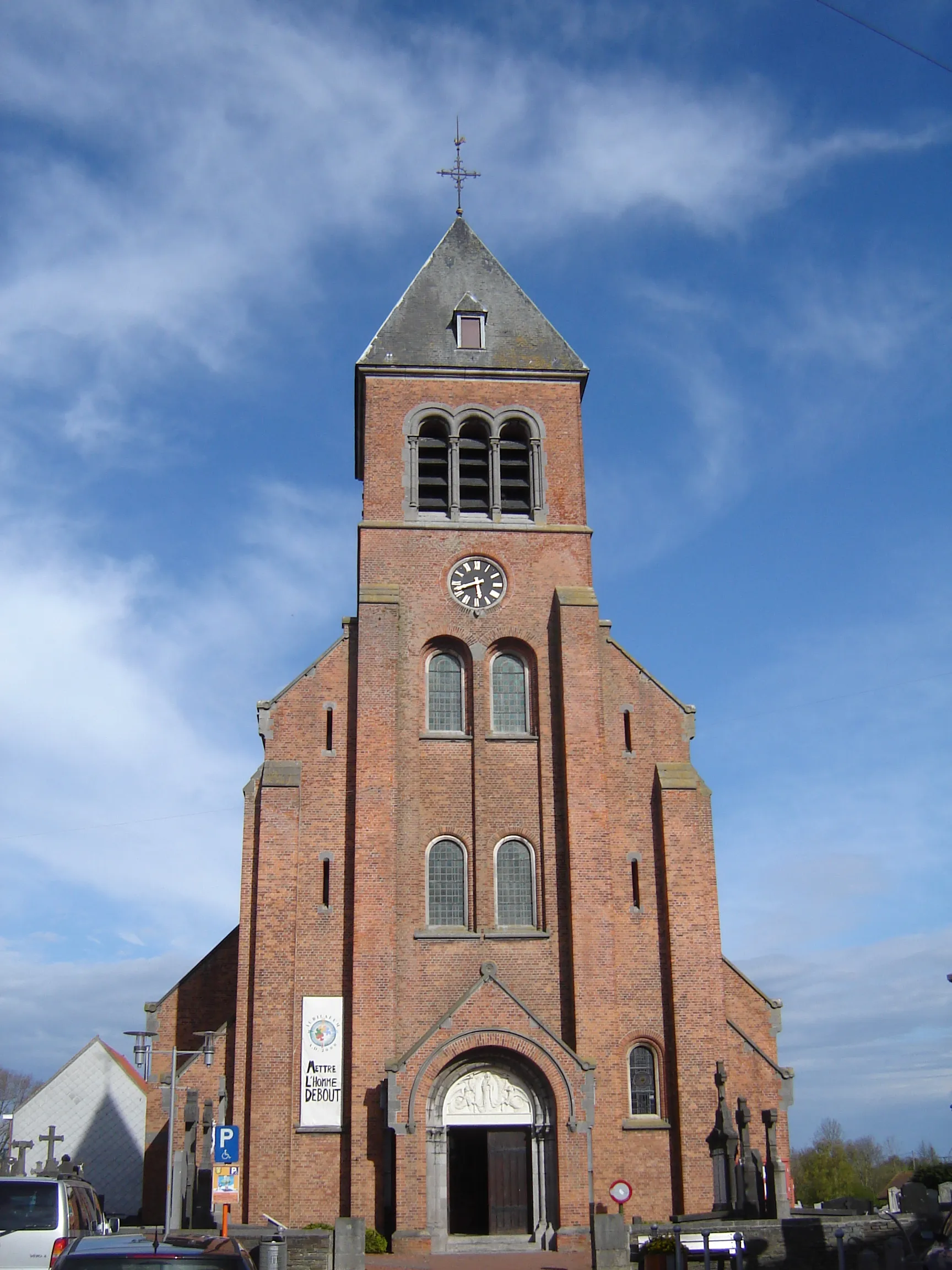 Photo showing: Church of the Assumption of Mary in Houthem. Houthem, Comines-Warneton, Hainaut, Belgium