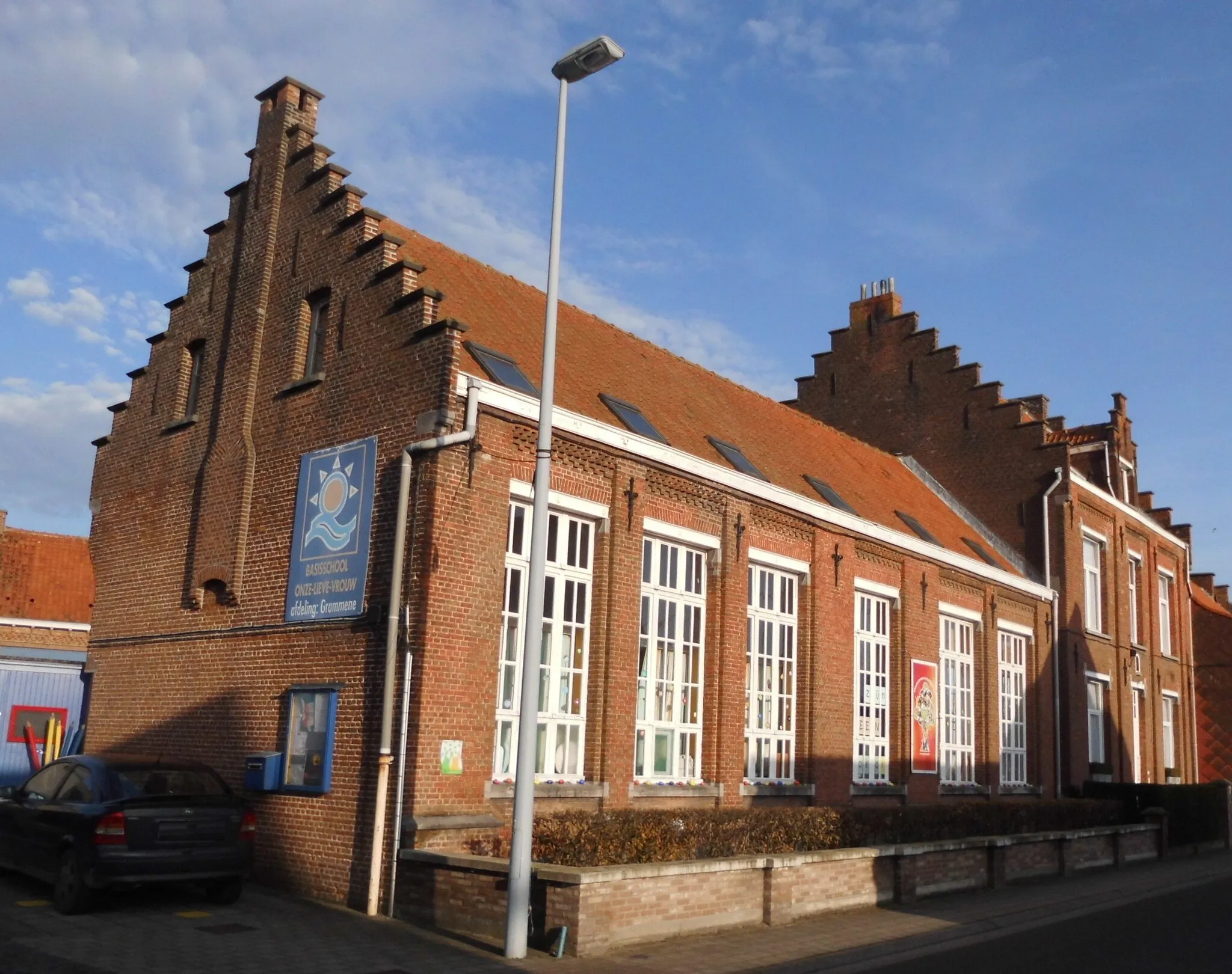 Photo showing: Klooster en school van de zusters Maricolen - Grijsbulckstraat - Grammene - Deinze - Oost-Vlaanderen - België