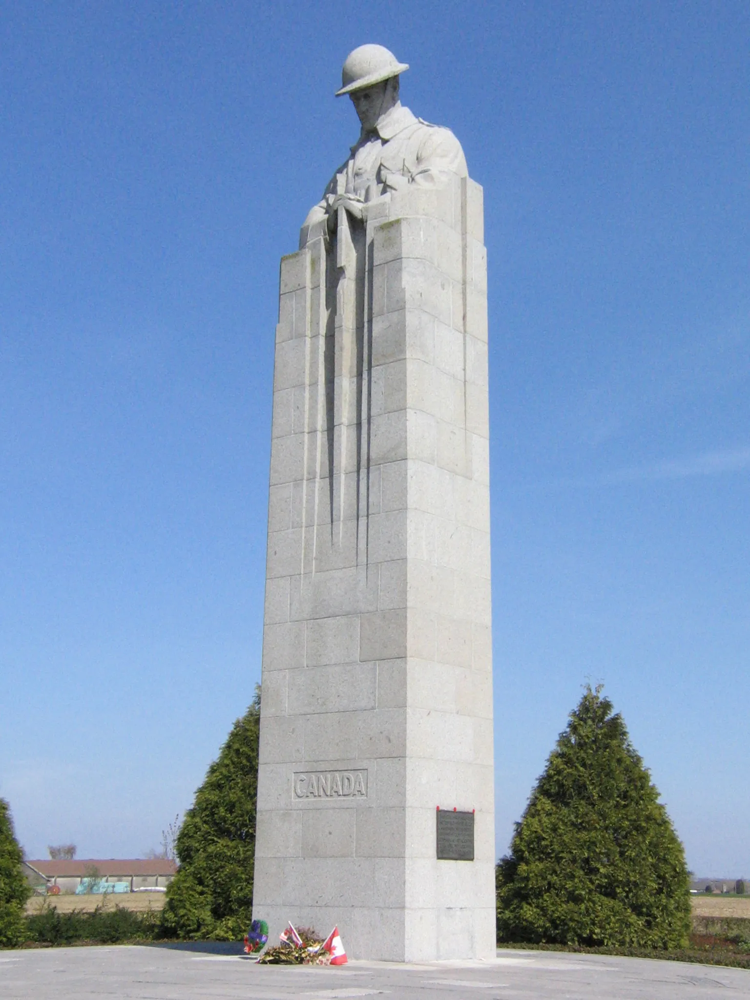 Photo showing: A image of the Saint Julien Memorial in Belgium I took in 2007 showing the front and sides of the memorial.