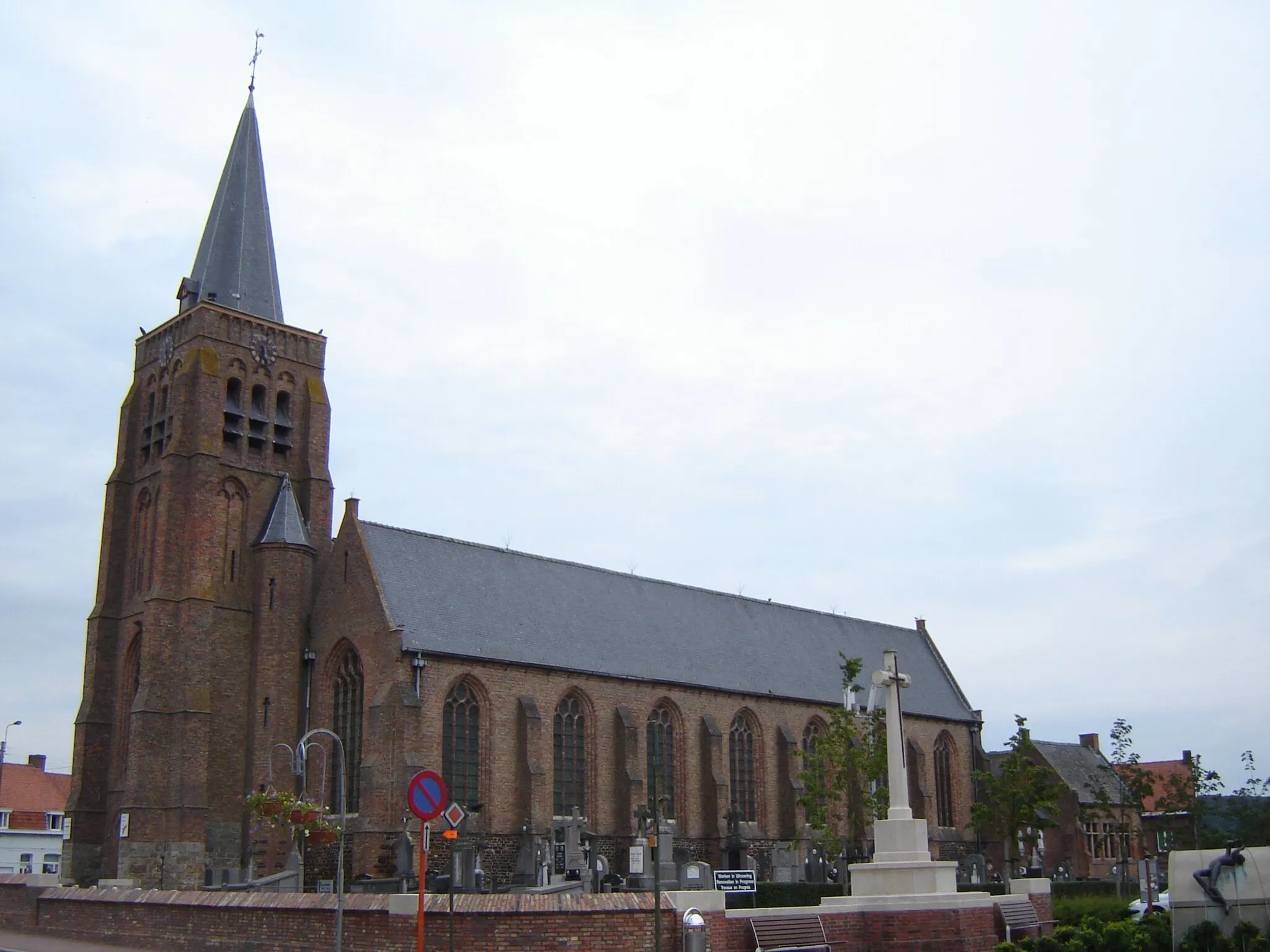 Photo showing: Church of Saint John Baptist in Dranouter, Heuvelland, West Flanders, Belgium.