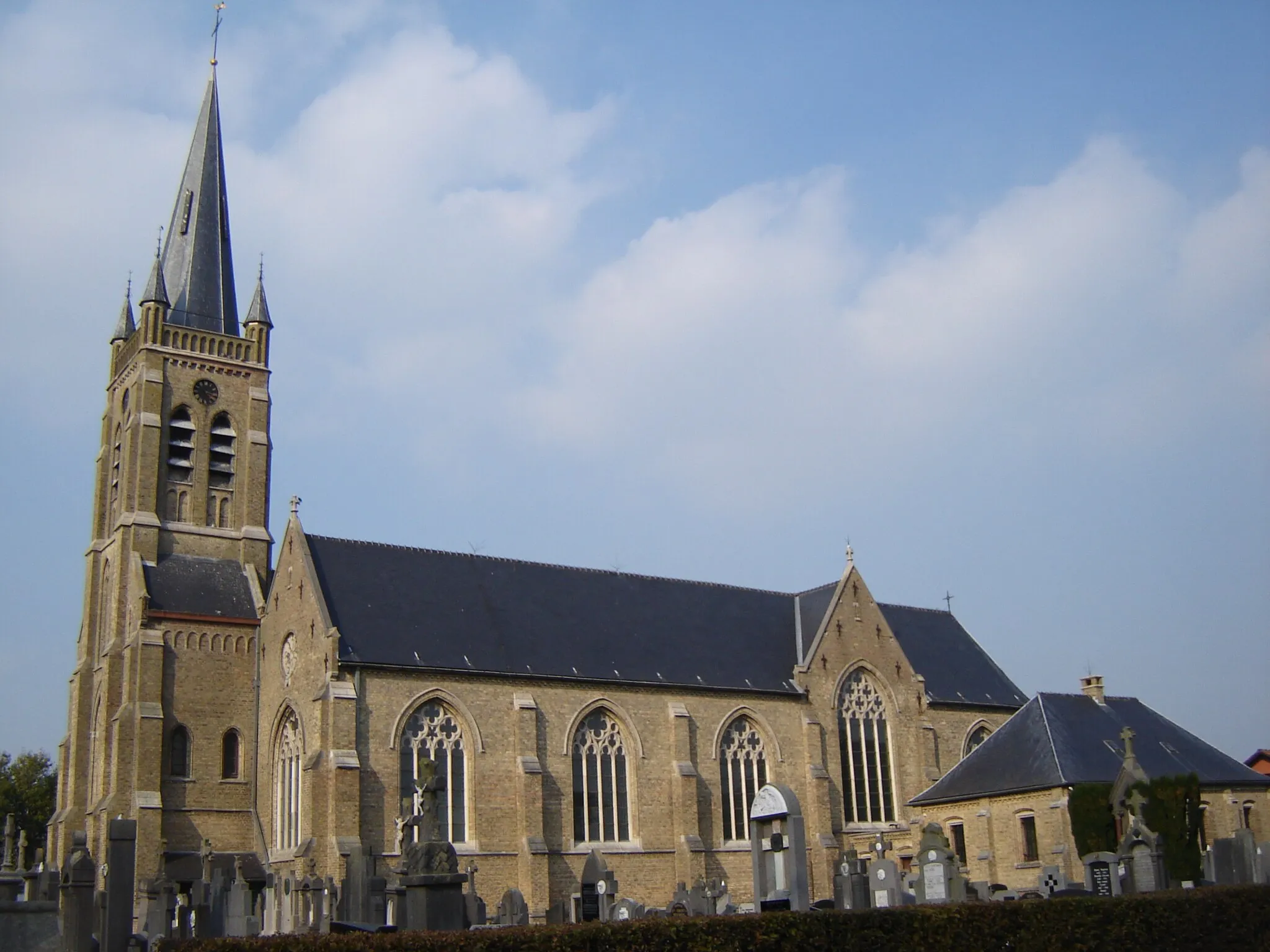 Photo showing: Church of Saint John Baptist in Dikkebus. Dikkebus, Ieper, West Flanders, Belgium