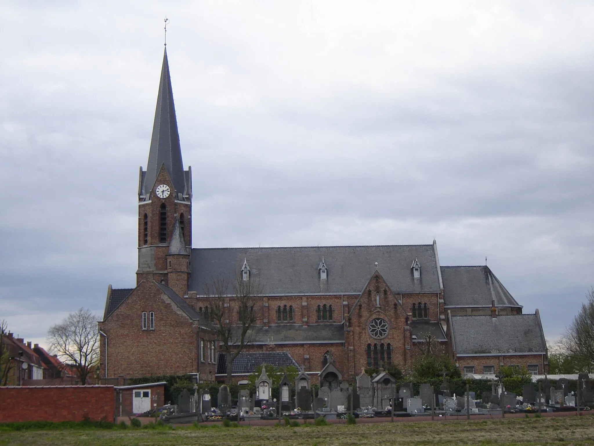 Photo showing: Church of Saint Eligius in Ten Brielen. Ten Brielen, Comines, Comines-Warneton, Hainaut, Belgium.
