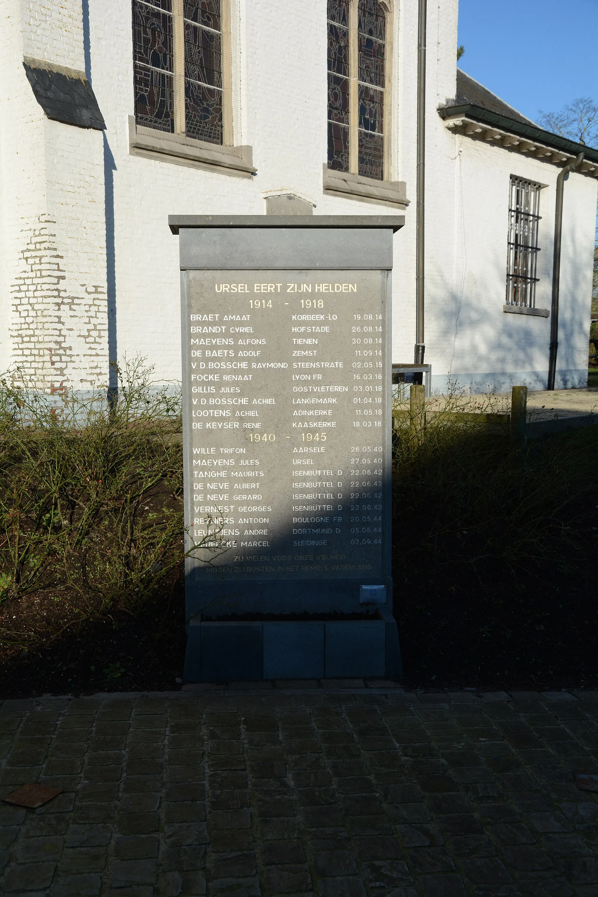 Photo showing: WO I monument te Ursel