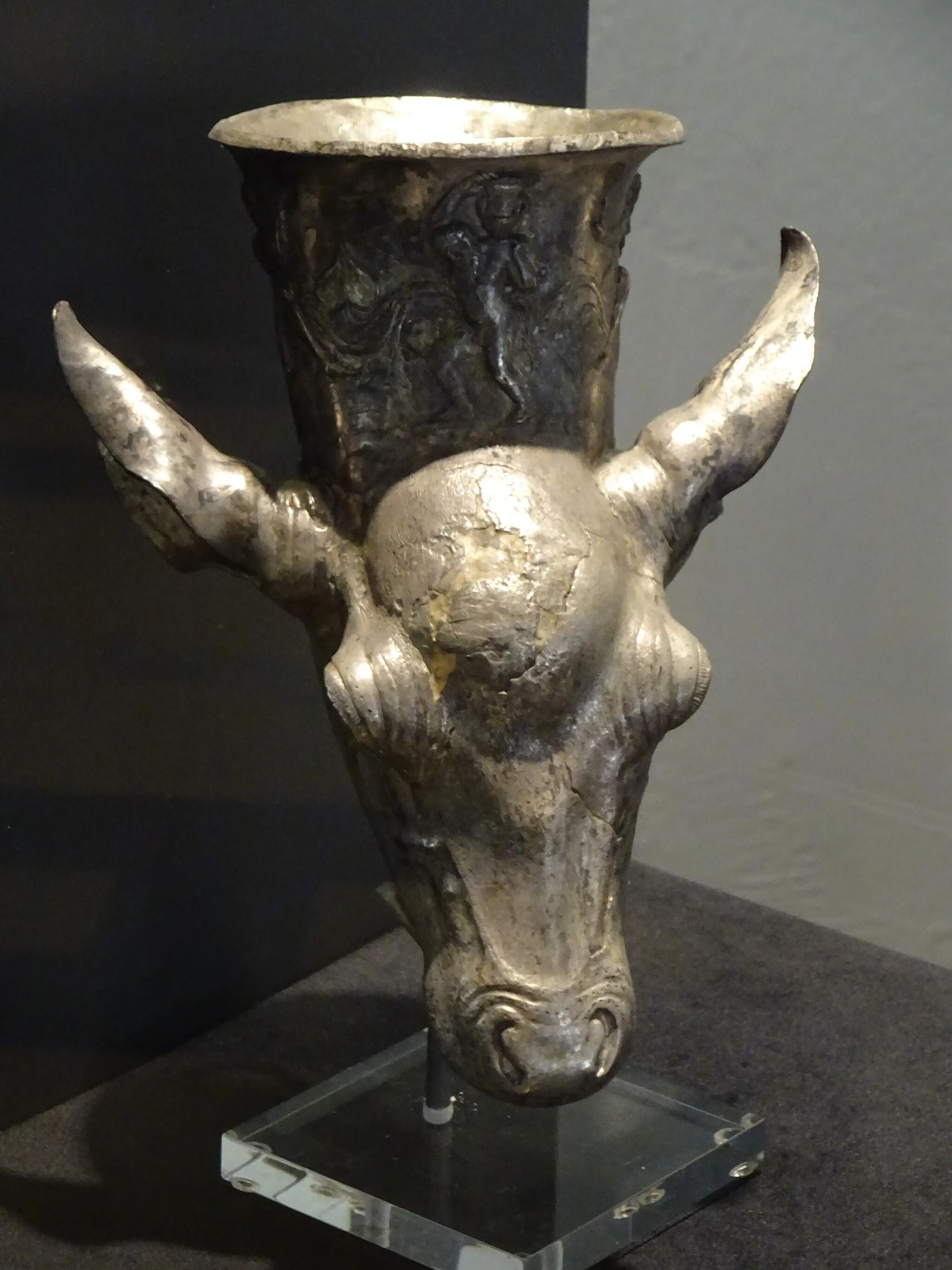 Photo showing: Rhyton. Silver. Yujna Mogila, Rozovets, Plovdiv region. 4th Century BC