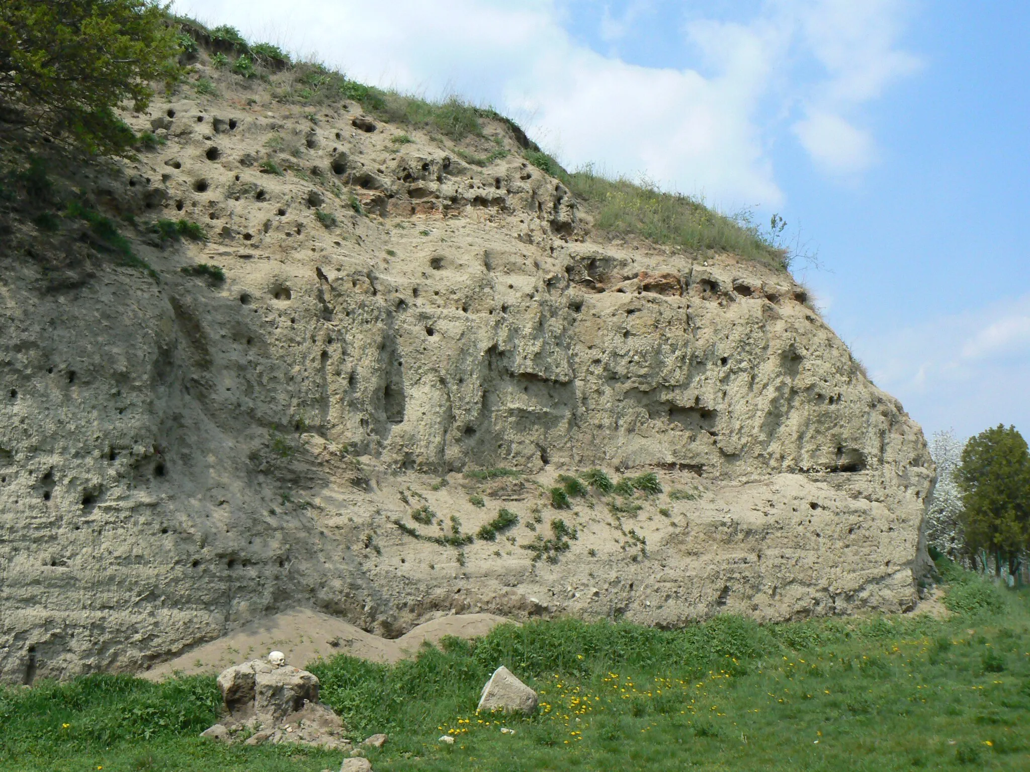 Photo showing: The north side of the Karanovo tumulus. On File:Karanovo-jar-2.jpg and File:Karanovo-jar-3.jpg there is a closer view of a fireplace and preserved vessel