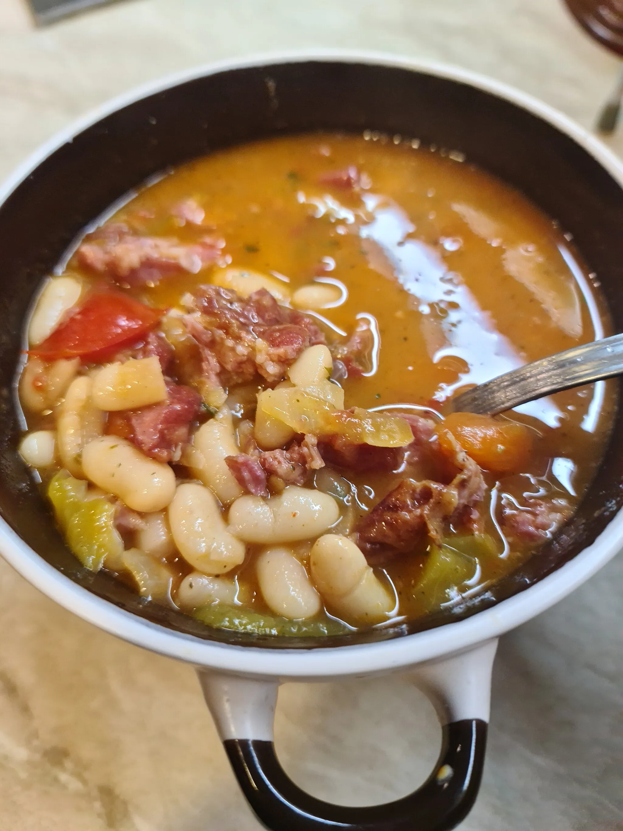 Photo showing: Beans soup with pork