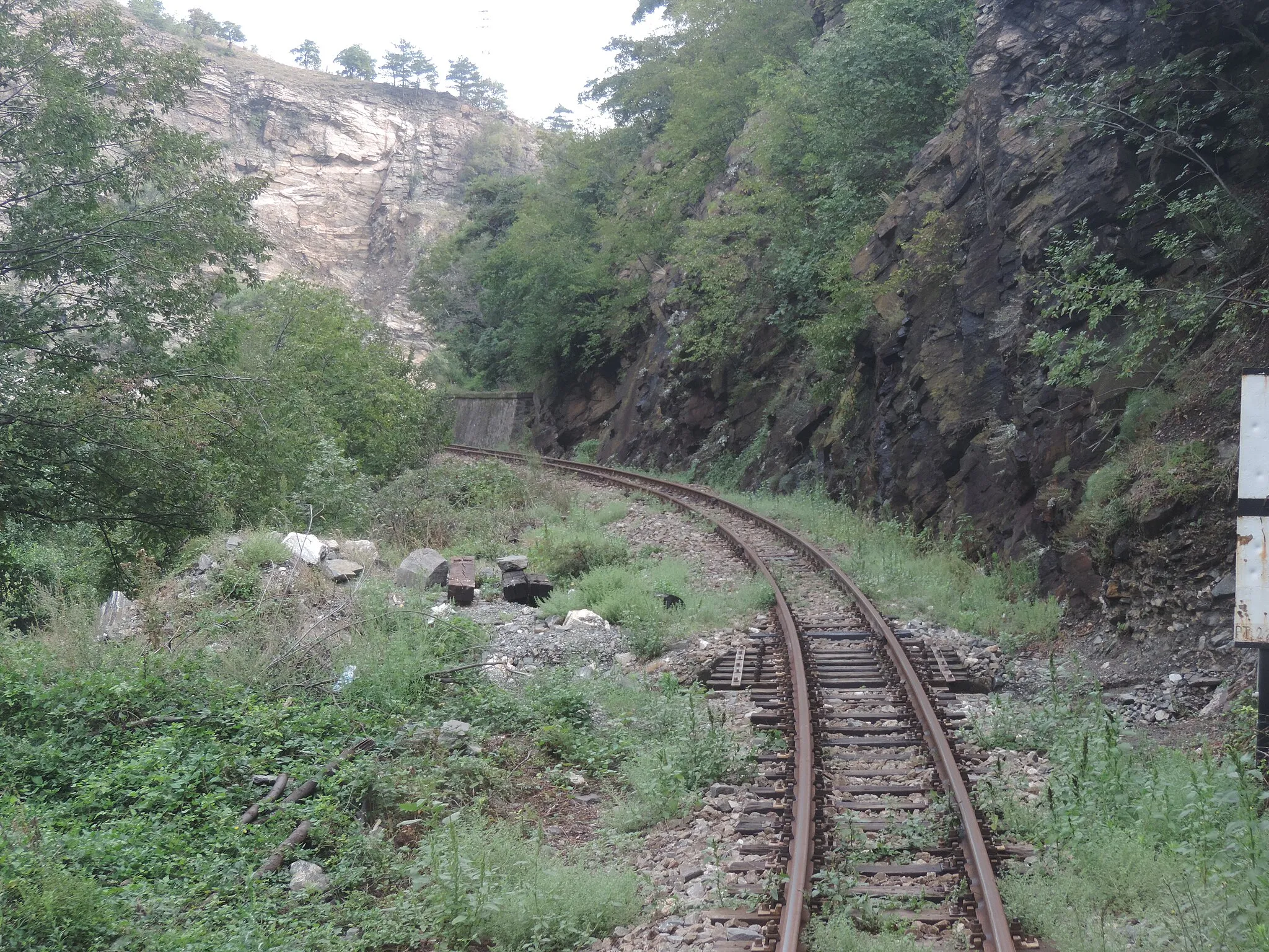 Photo showing: Narrow-gauge railway Septemvri-Dobrinishte, Bulgaria