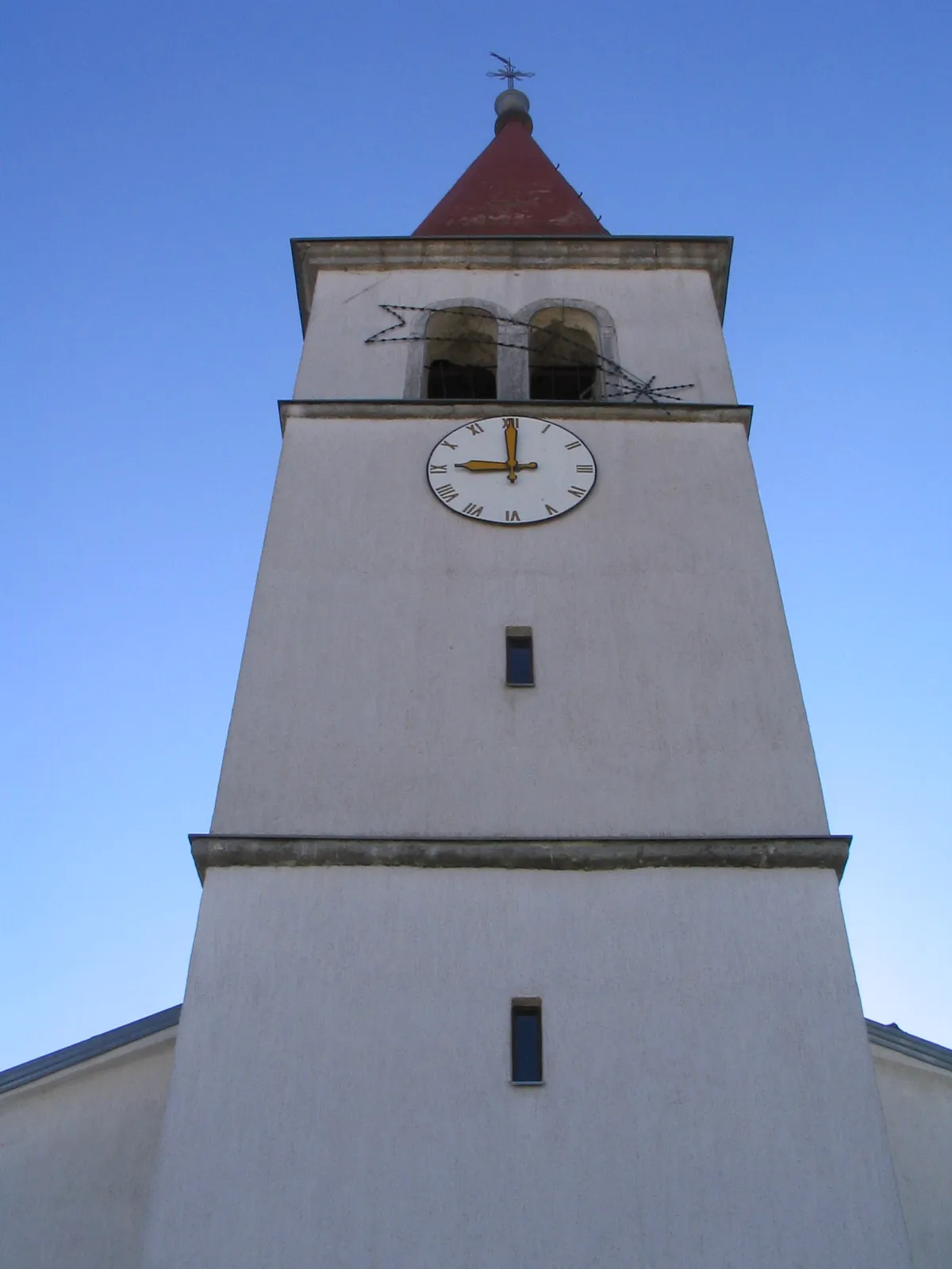 Photo showing: Church tower in Vele Mune, Istria, Croatia