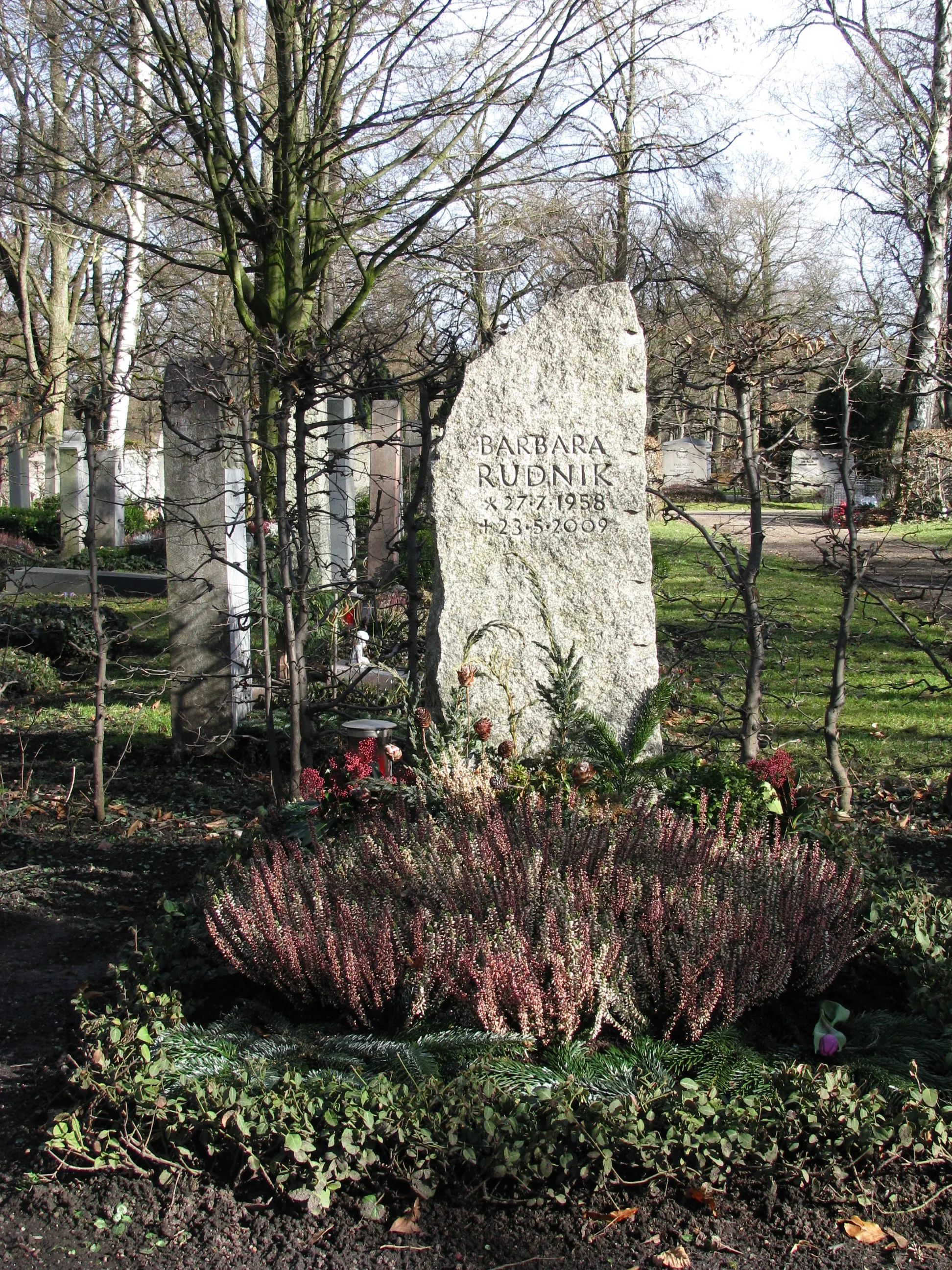 Photo showing: Grab von Barbara Rudnik im Münchner Nordfriedhof