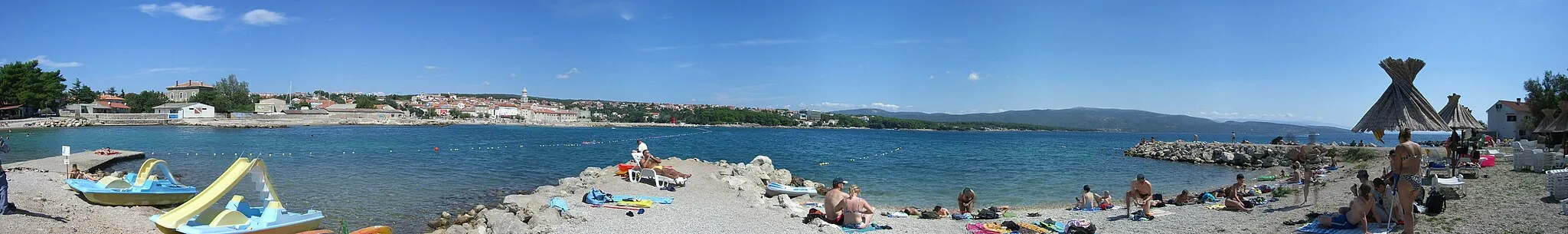Photo showing: Panorama of Porporela beach, Krk town.